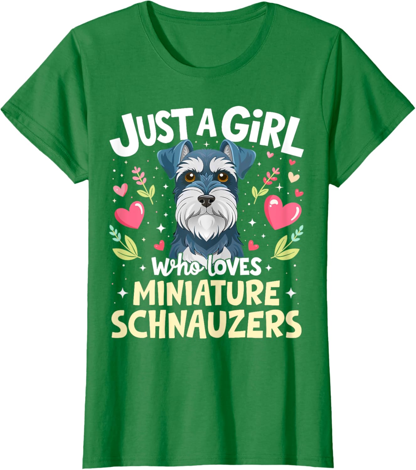 Cute Miniature Schnauzer Puppy T-Shirt for Dog Lovers Girls - 3