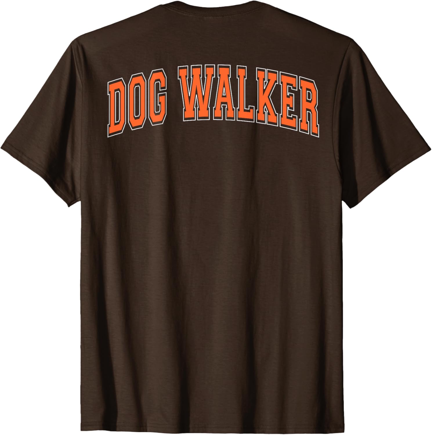 Retro Dog Walker T-Shirt with Arched Orange Letters for Pet Lovers - 24