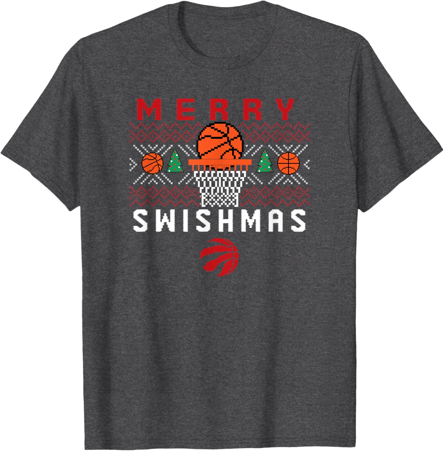 Men's Toronto Raptors Merry Swishmas T-Shirt for Sports Fans - 3