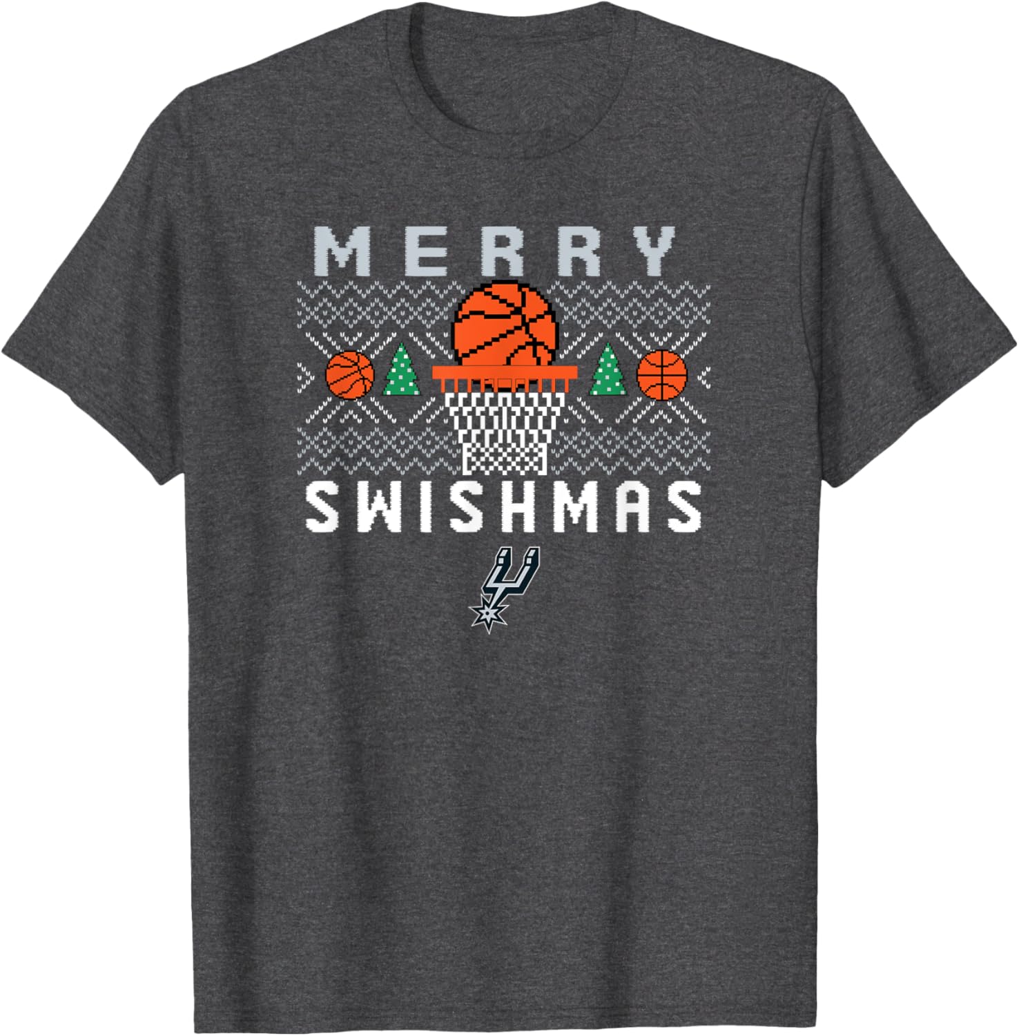 Men's NBA San Antonio Spurs Merry Swishmas T-Shirt for Sports Fans - 2