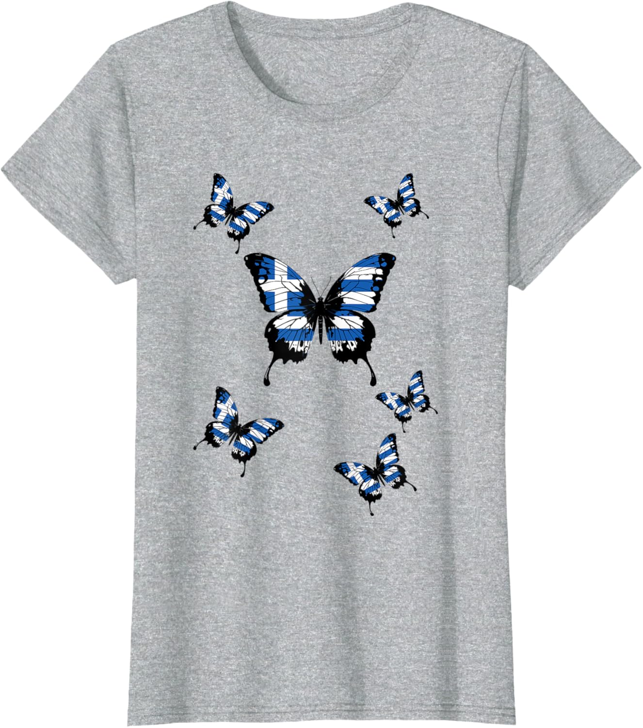 Women's Greece Flag Butterfly T-Shirt for Greek Pride and Style - 3