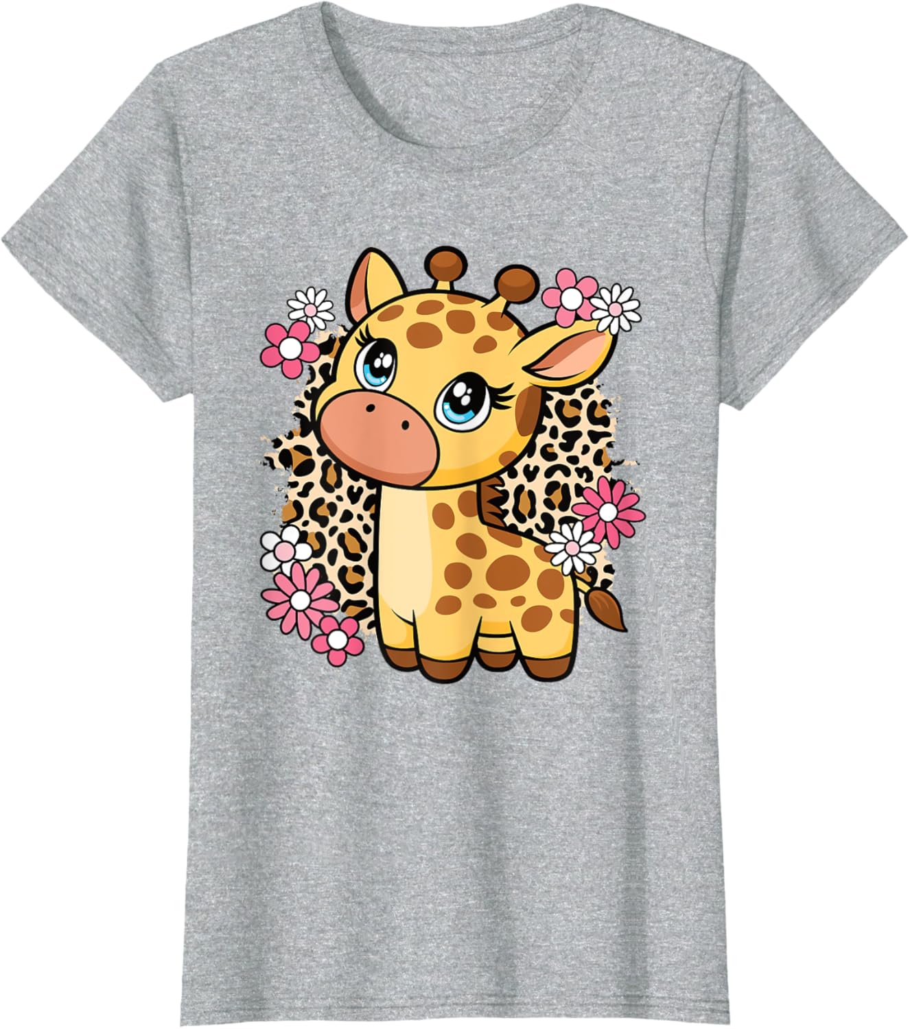 Cute Giraffe Flower T-Shirt for Women, Girls, and Kids - Perfect Gift! - 23