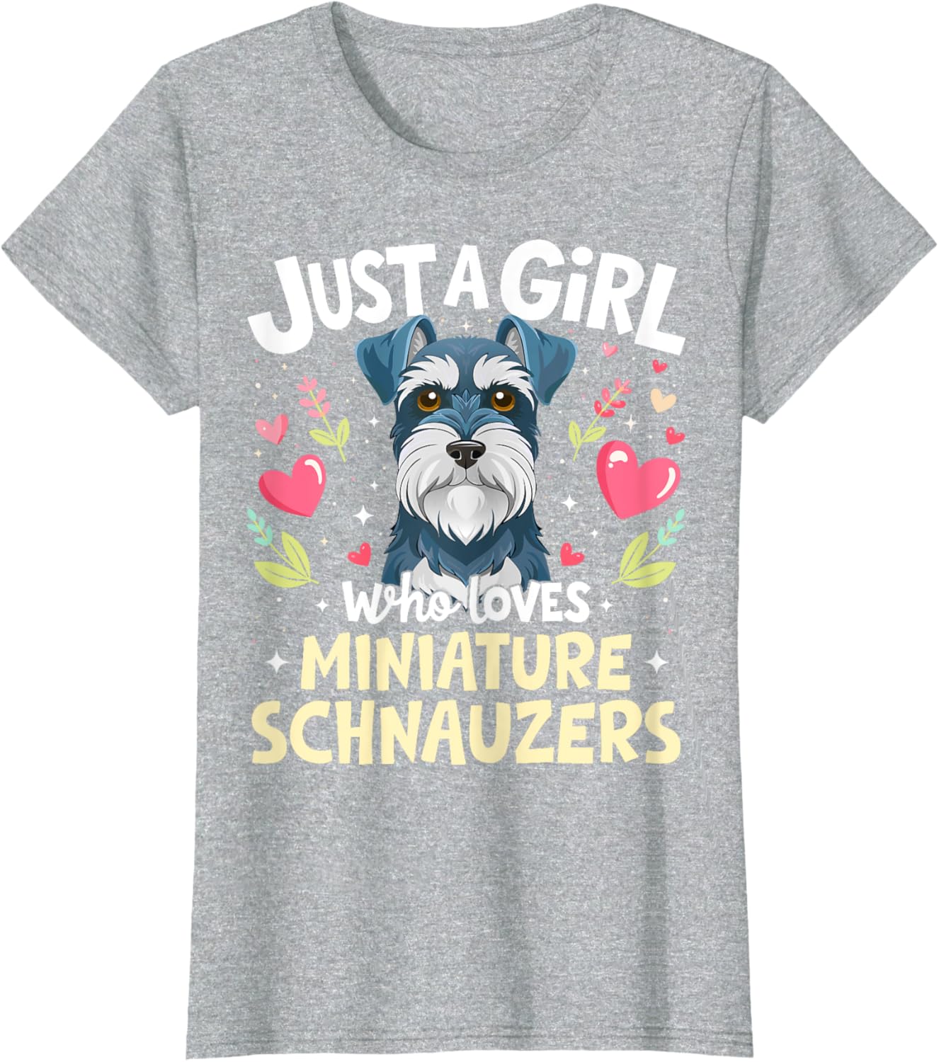 Cute Miniature Schnauzer Puppy T-Shirt for Dog Lovers Girls - 21