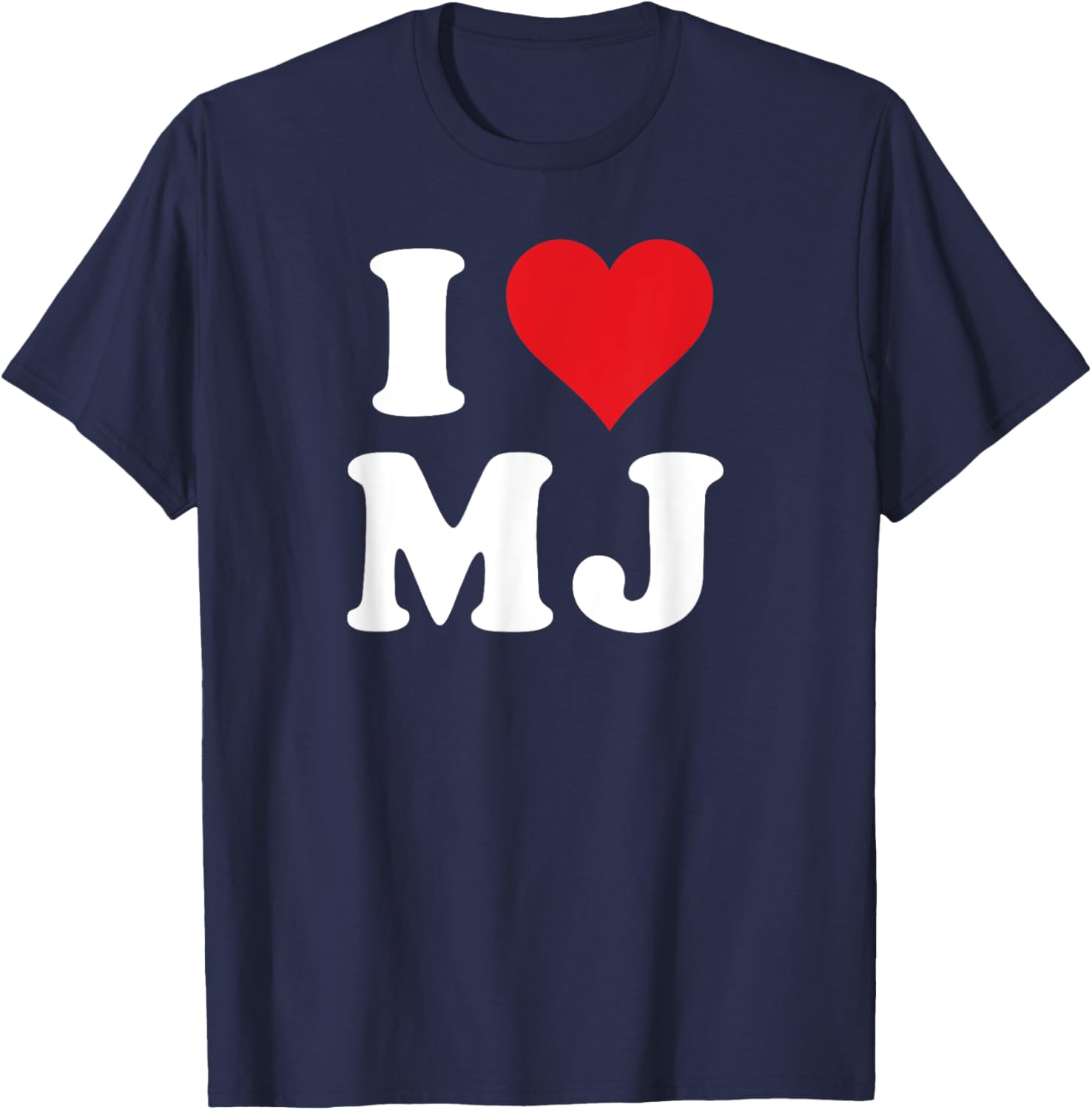 I Love MJ Initials Heart M J Personalized T-Shirt for Fans - 18