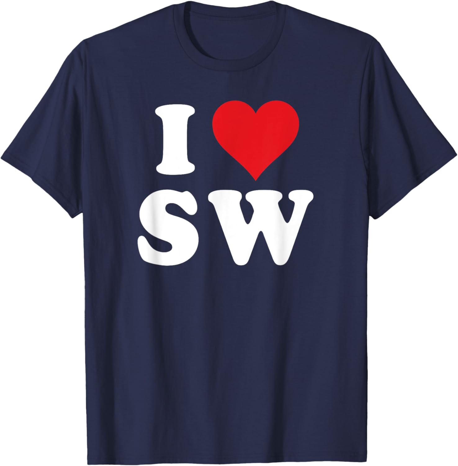I Love SW Initials Heart T-Shirt for Stylish SW Fans and Gift Ideas - 2