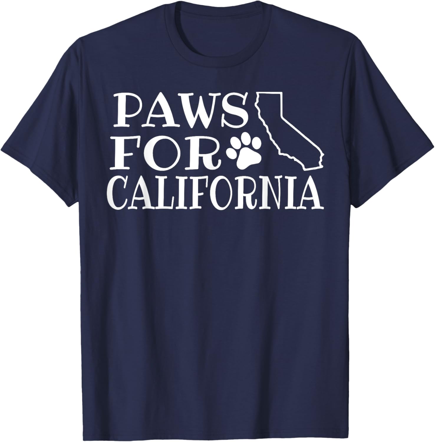 Paws For California Short Sleeve Tee for Adults and Kids - Black Small - 8