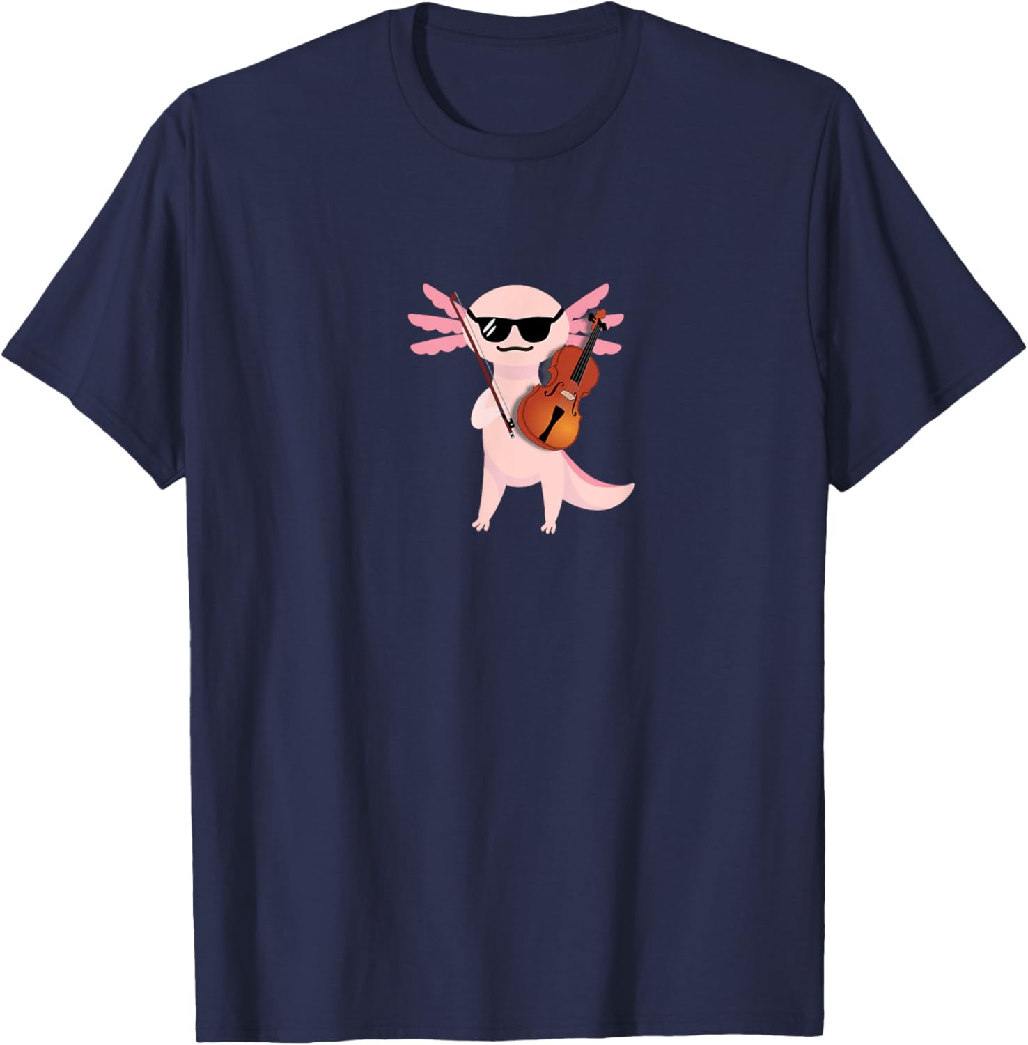 Cute Axolotl T-Shirt with Sunglasses Playing Violin for Fun Style - 12