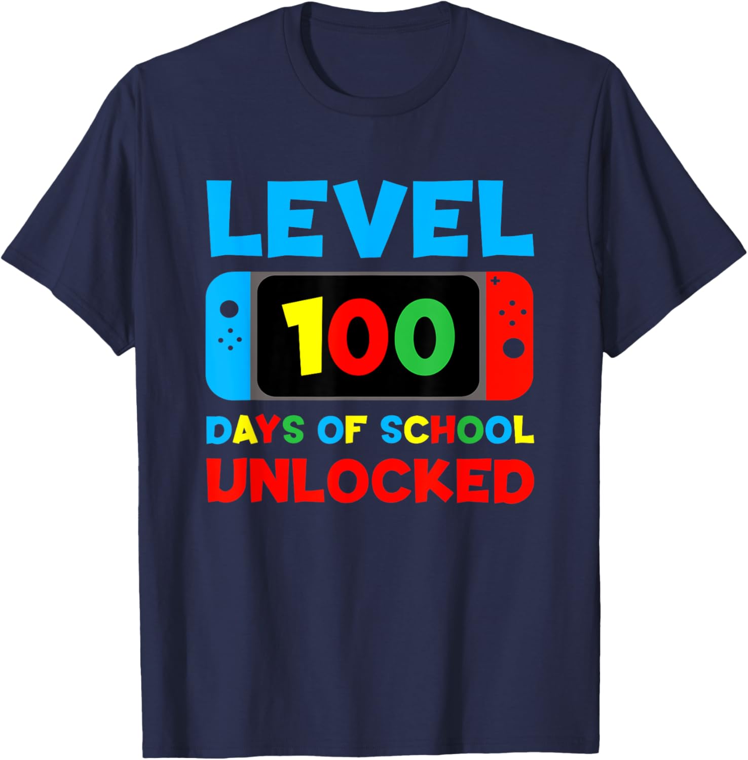 Level 100 Days of School Unlocked T-Shirt for Kids and Teens - 1