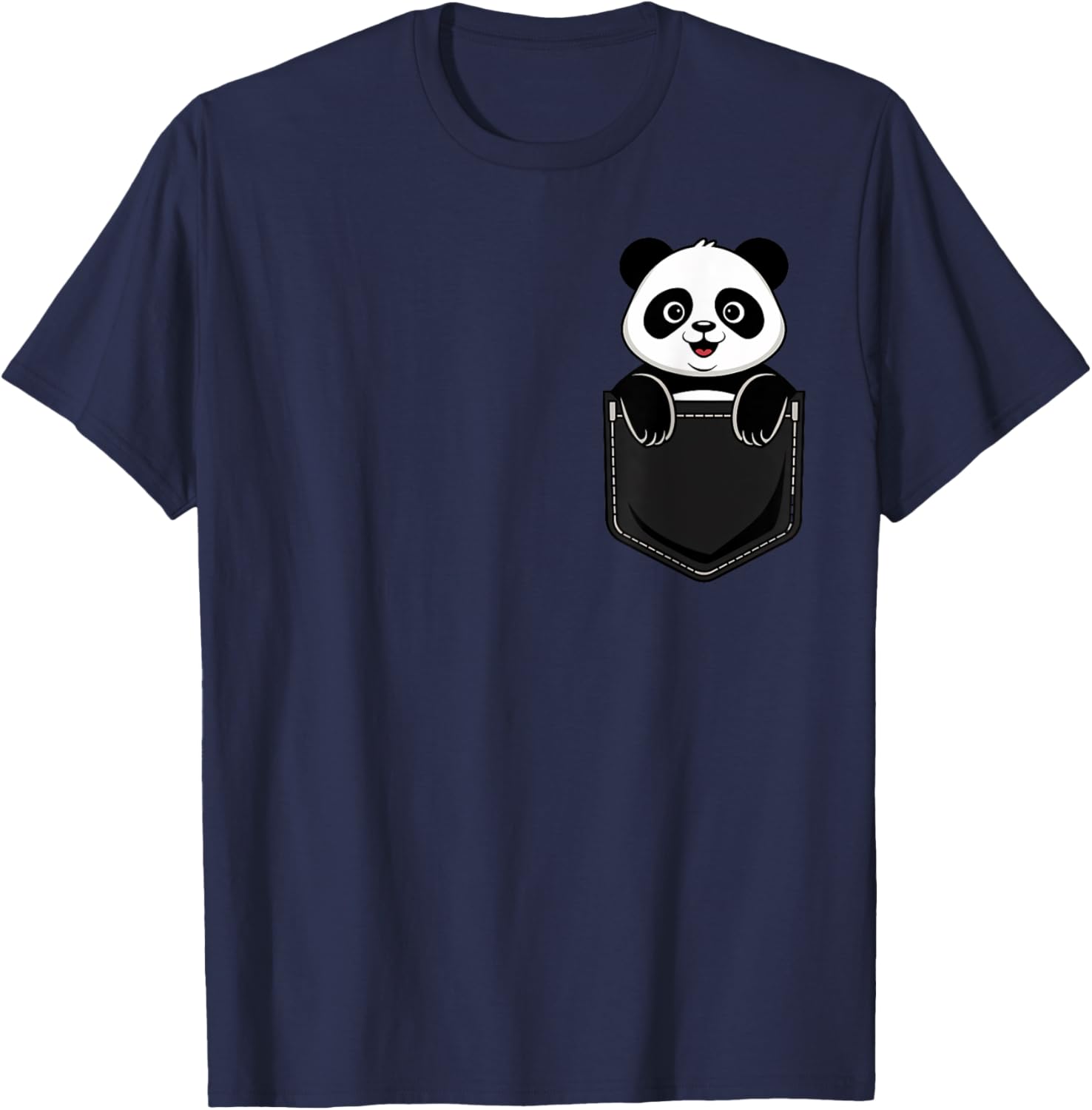 Cute Funny Panda T-Shirt for Men and Women Pocket Animal Design - 27
