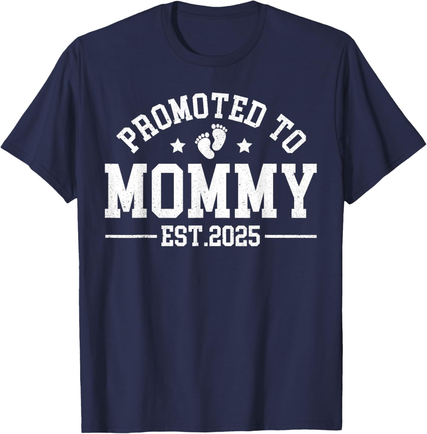 Promoted To Mommy Est 2025 Matching Baby Announcement T-Shirt - 1