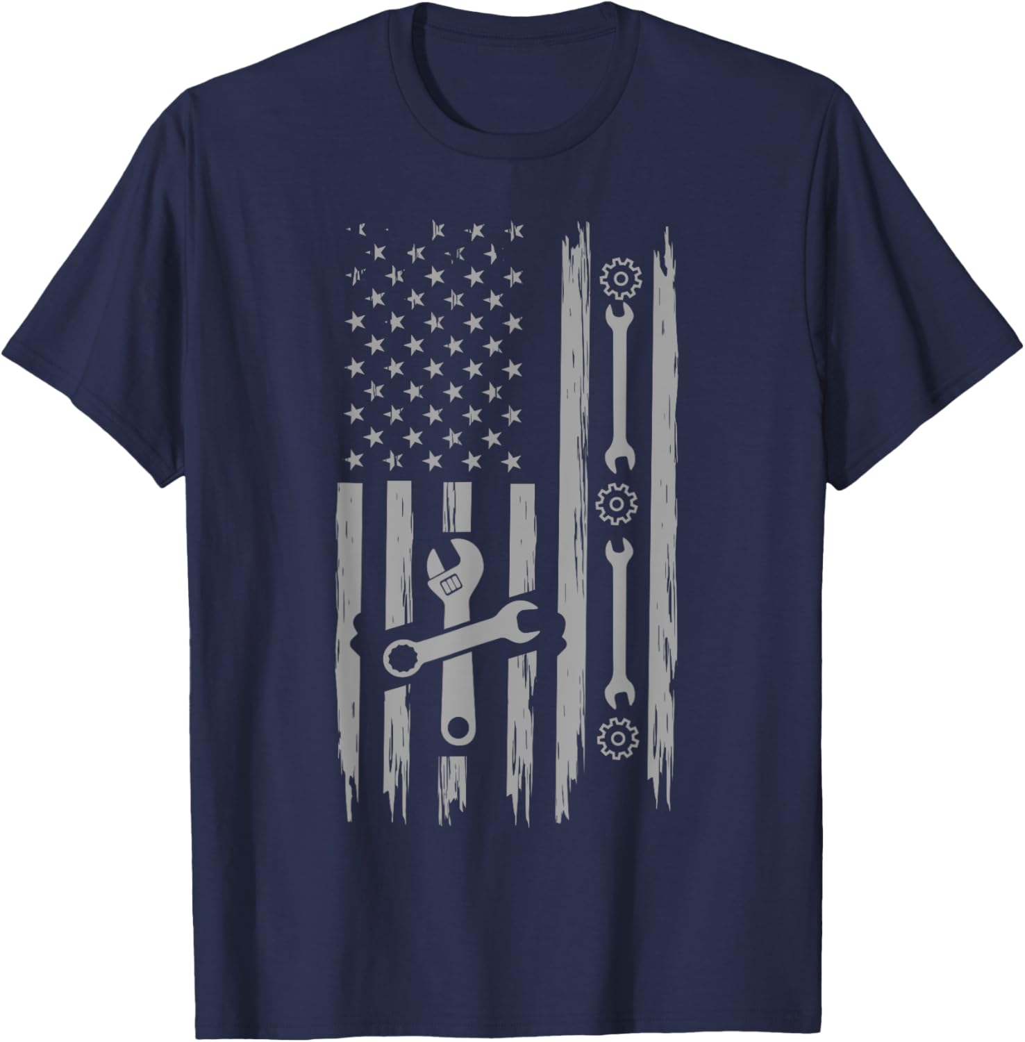 Patriotic American Mechanic Flag T-Shirt for Car Enthusiasts - 2