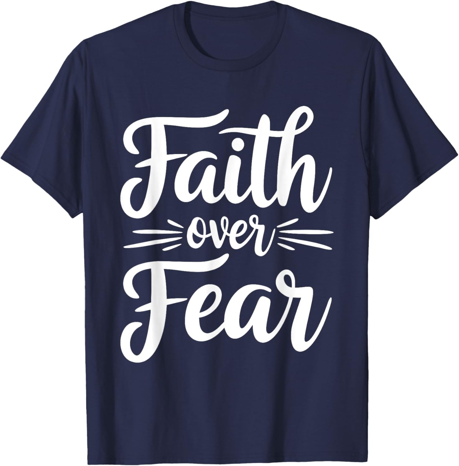 Faith Over Fear Inspirational Black T-Shirt for Adults - Short Sleeve - 2