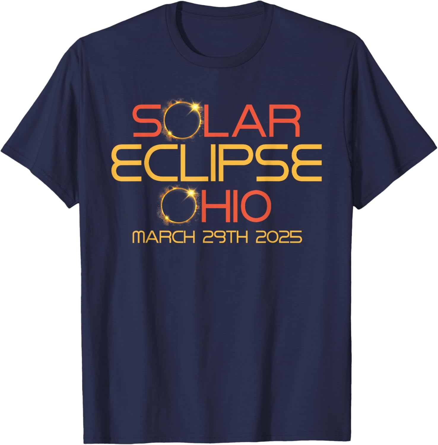 Partial Solar Eclipse March 29 2025 T-Shirt for Ohio Eclipse Fans - 9