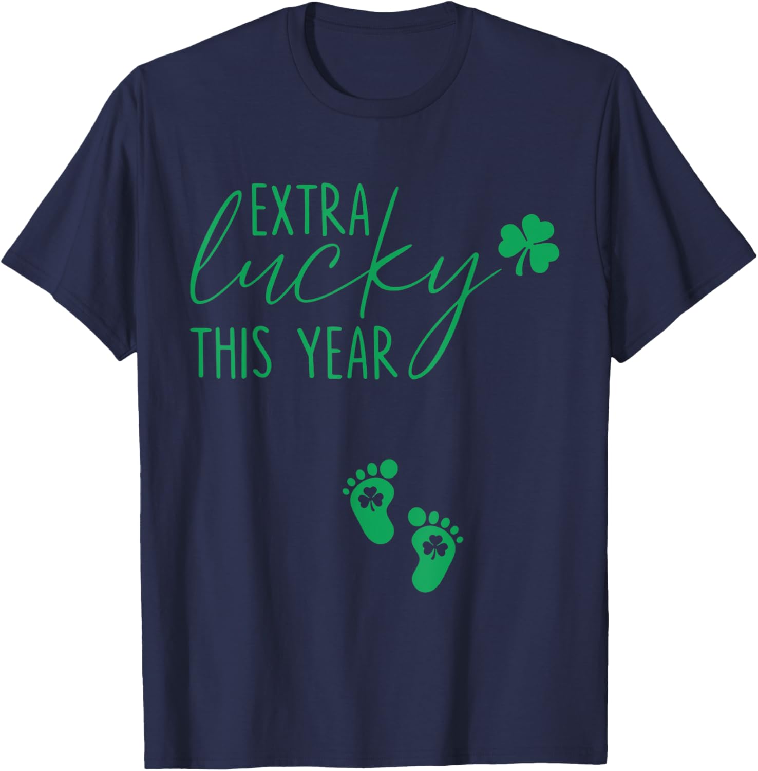 Extra Lucky St Patricks Day Pregnancy Announcement T-Shirt for Moms - 3