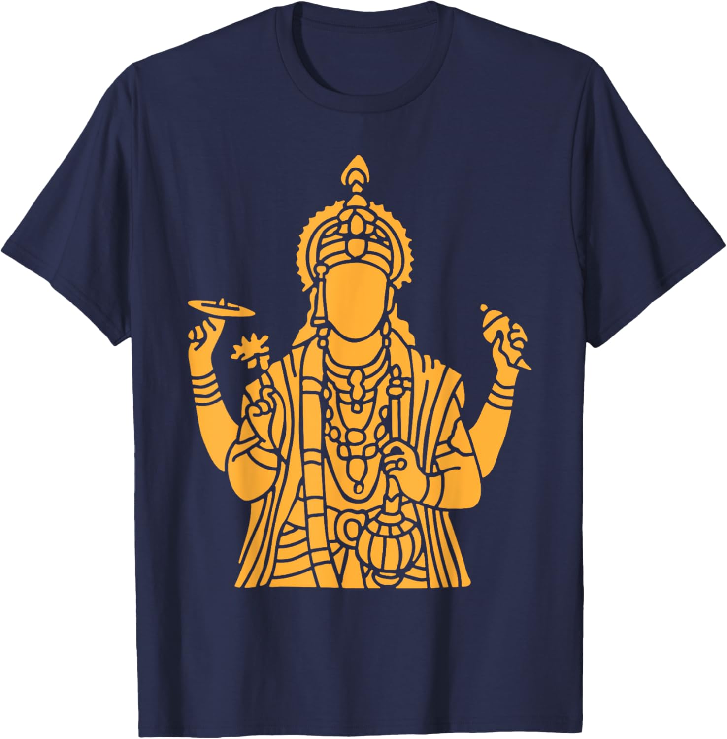 Vishnu Narayana Silhouette T-Shirt for Divine Pooja and Spiritual Wear - 25