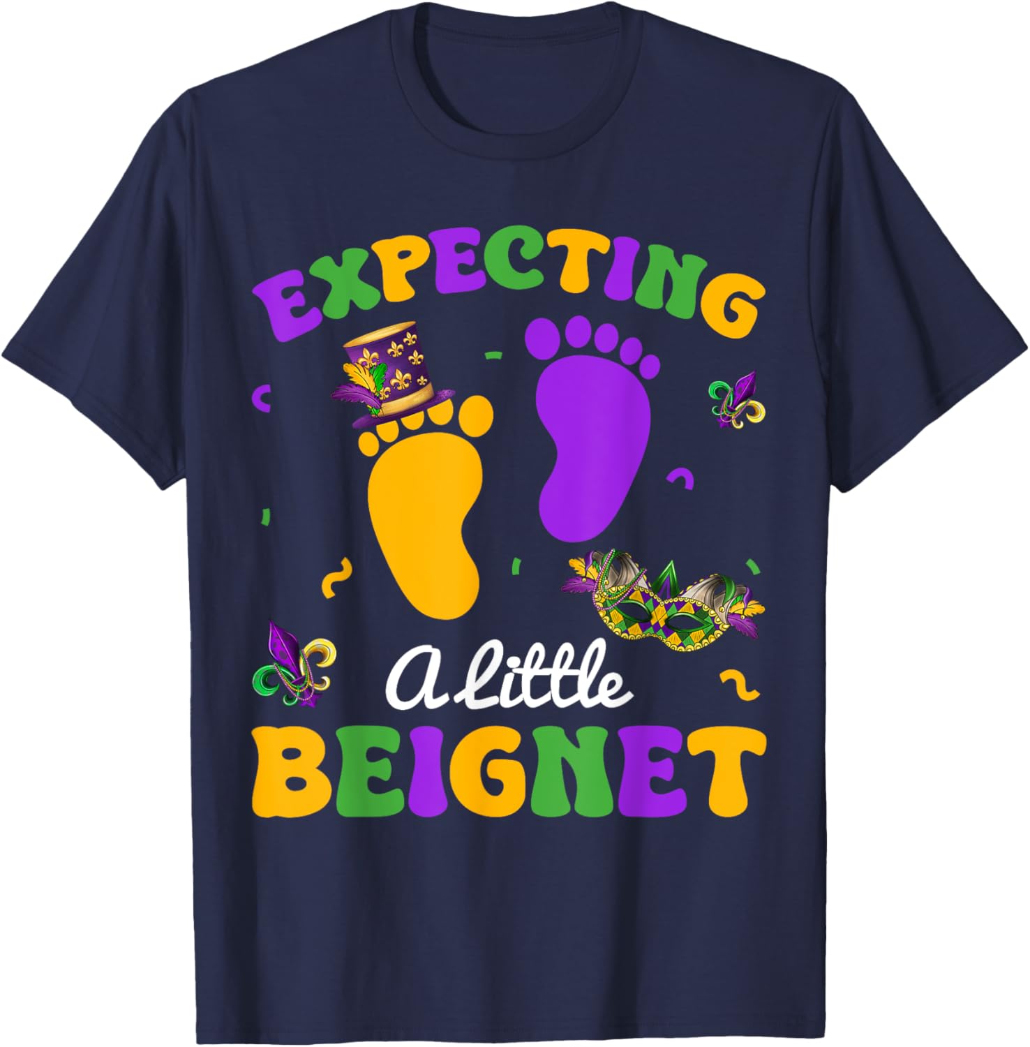 Expecting Baby Beignet Mardi Gras T-Shirt for Fun Pregnancy Celebrations - 6