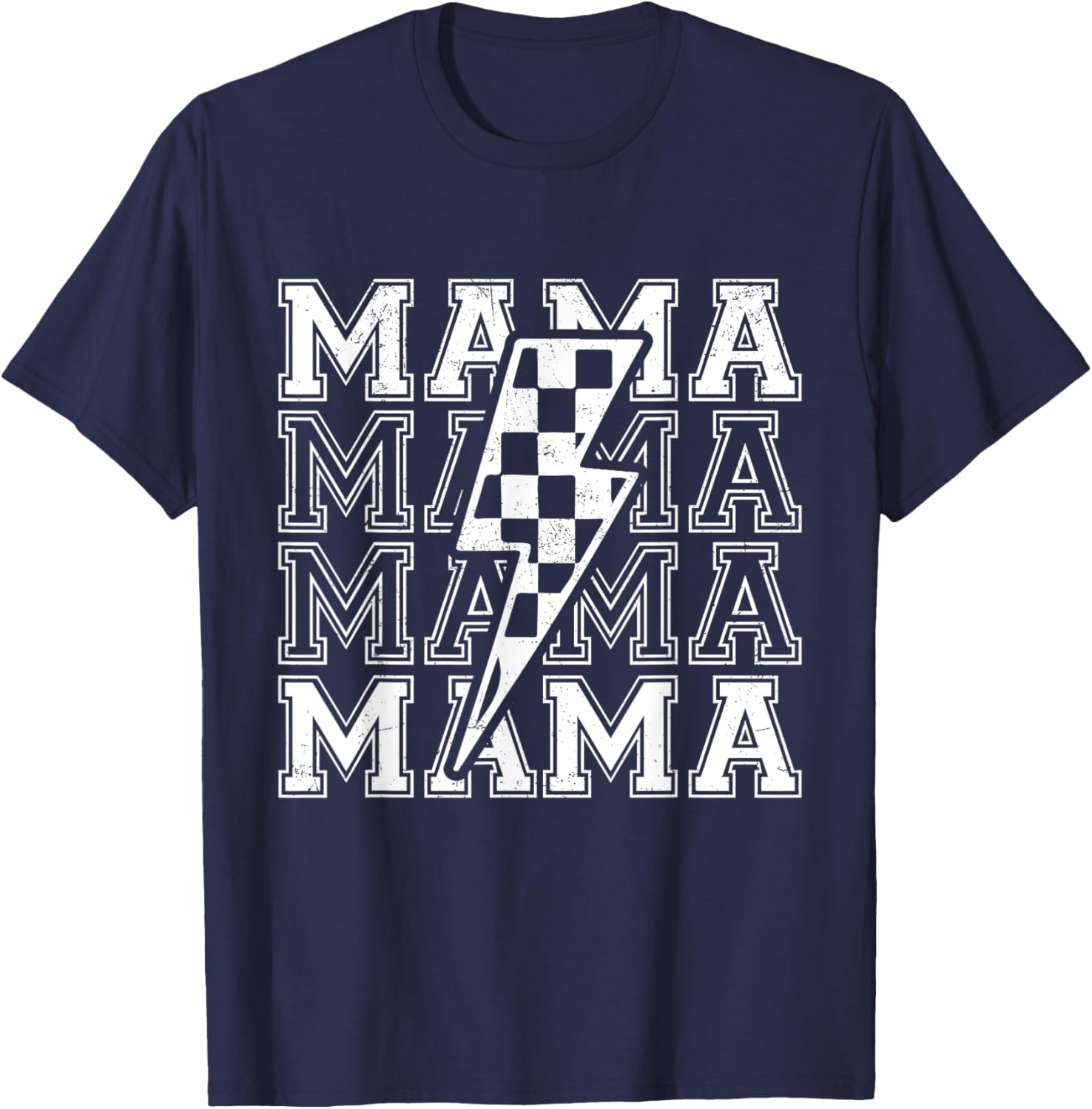 Mama Lightning Bolt Checkered T-Shirt for Cool Moms - Perfect Mother's Day Gift - 16