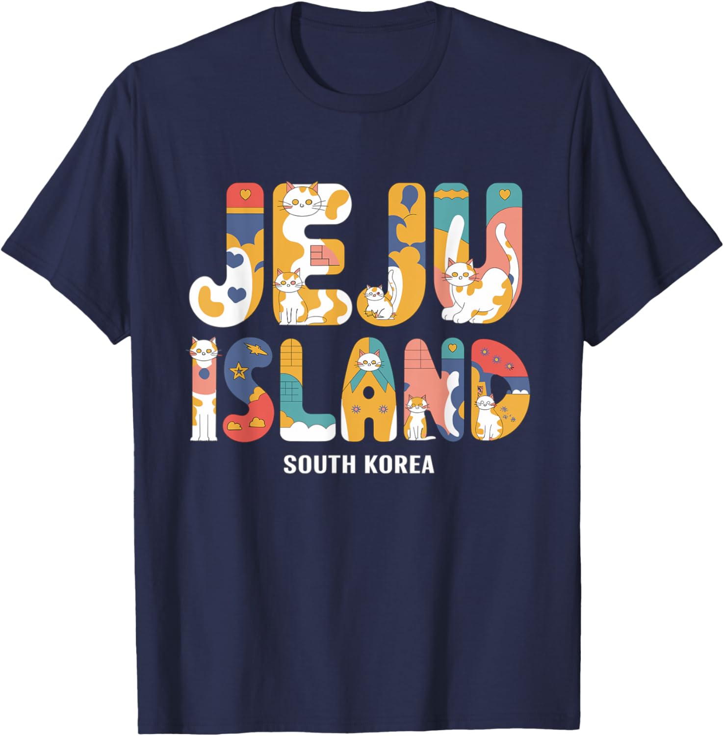 Adorable Cute Kitty Beach Vacation T-Shirt for Jeju Island Lovers - 5