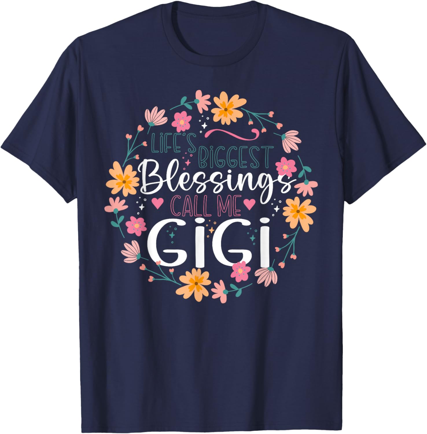 Gigi Floral Design T-Shirt Life’s Biggest Blessings Stylish Tee - 12