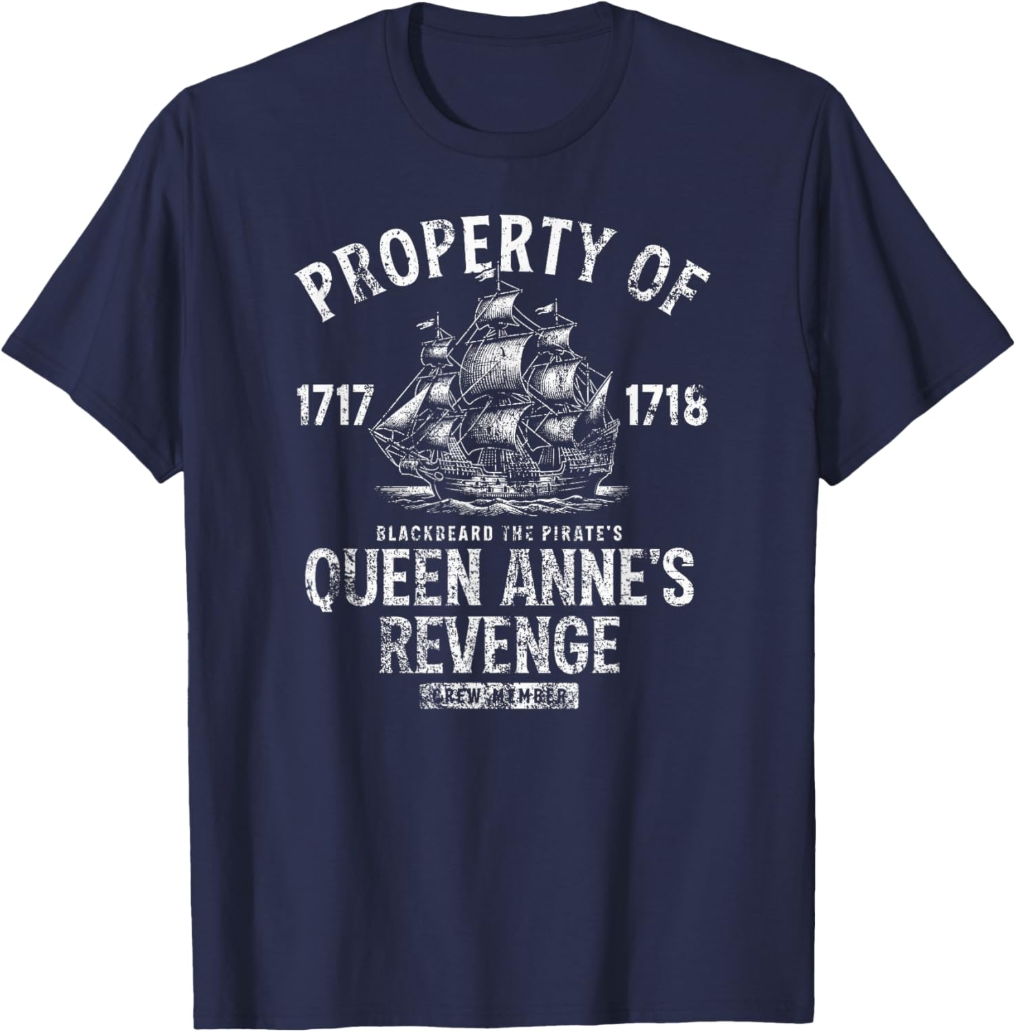 Blackbeard's Queen Anne's Revenge Distressed T-Shirt for Casual Style - 4