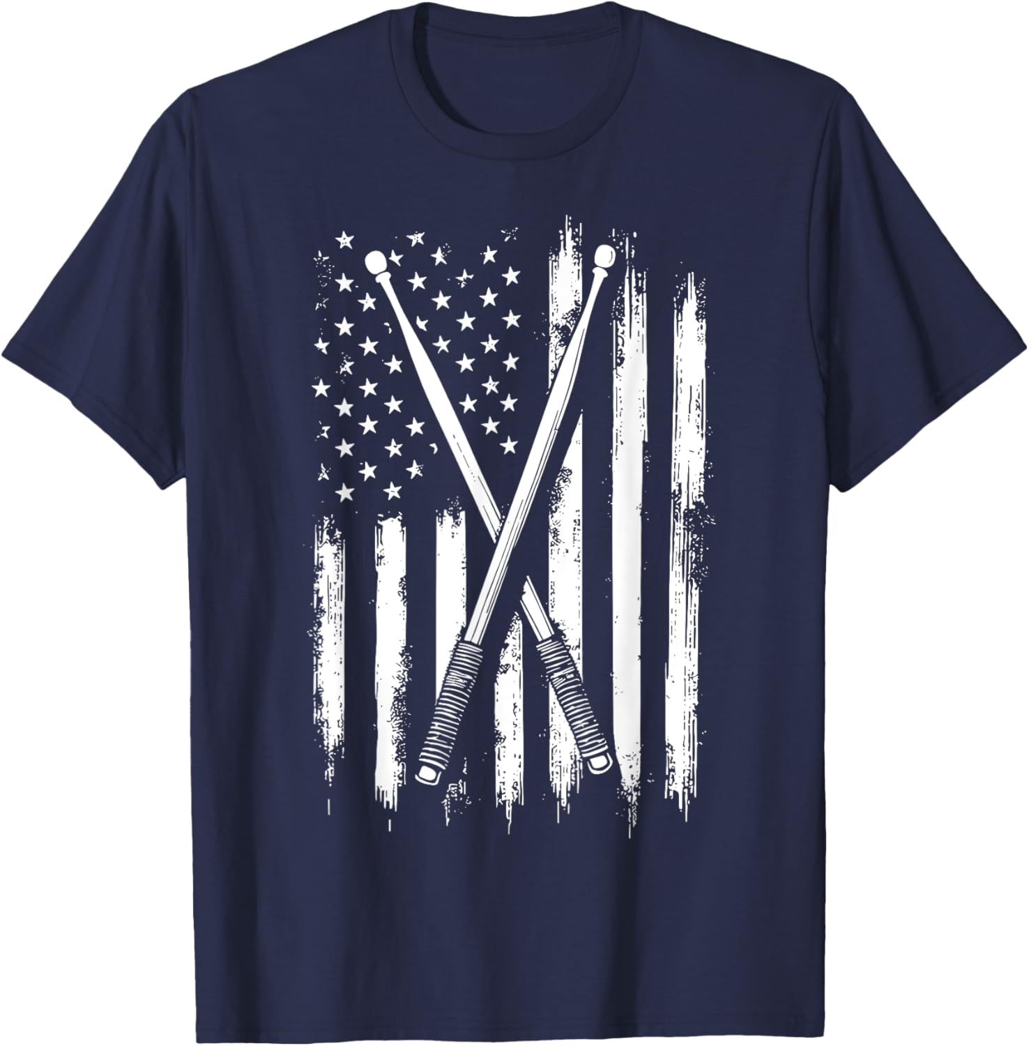 American Flag Drumsticks T-Shirt for Proud USA Drummers - 10