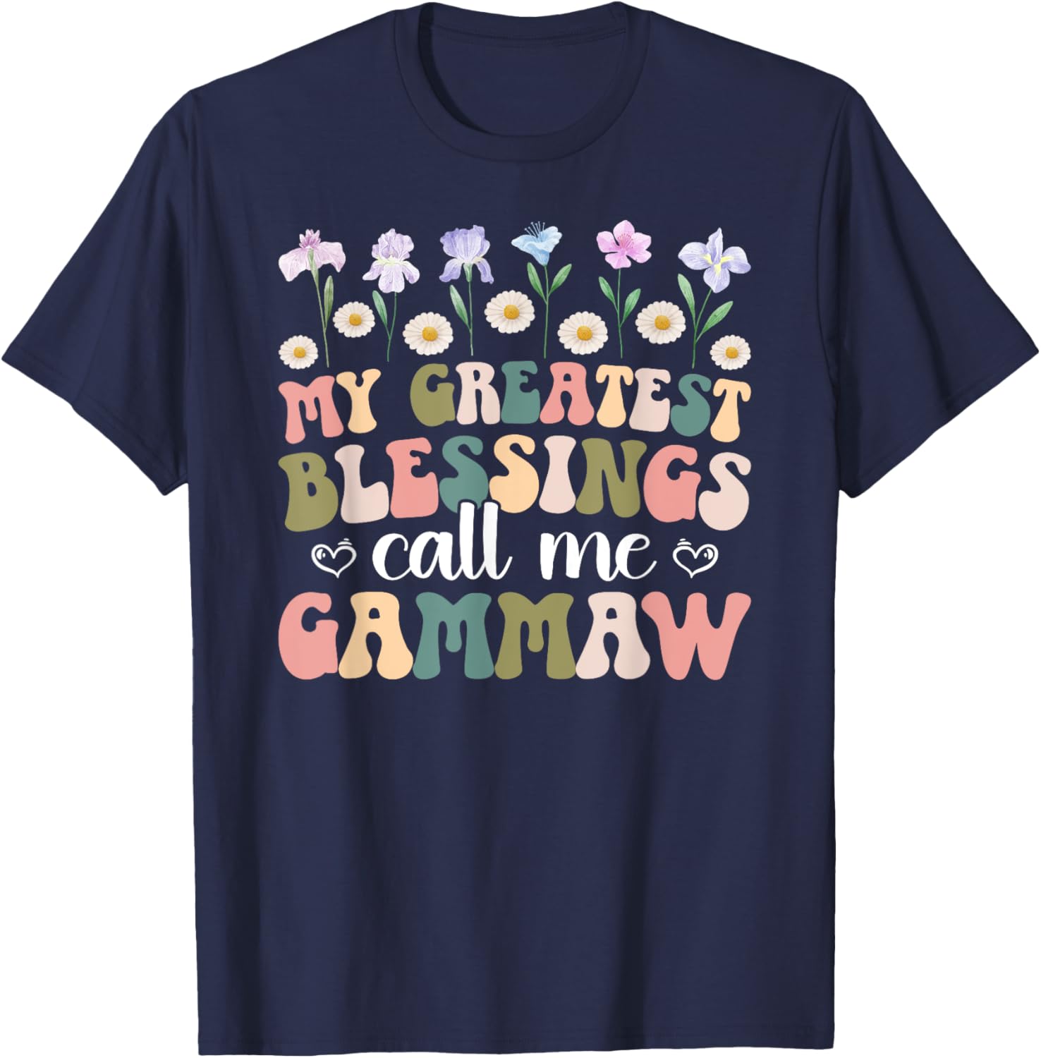 Greatest Blessings Gammaw Grandma Grandmother T-Shirt for Family Love - 13