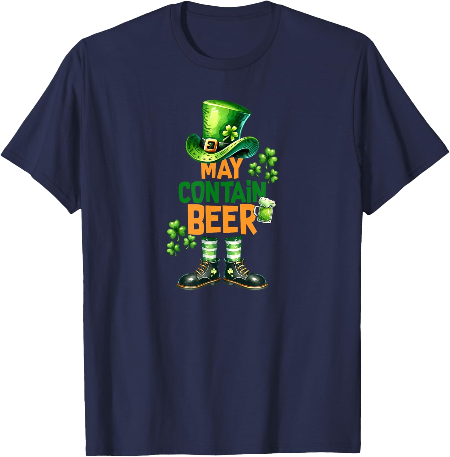 Funny May Contain Beer St Patrick's Day T-Shirt for Celebrations - 26