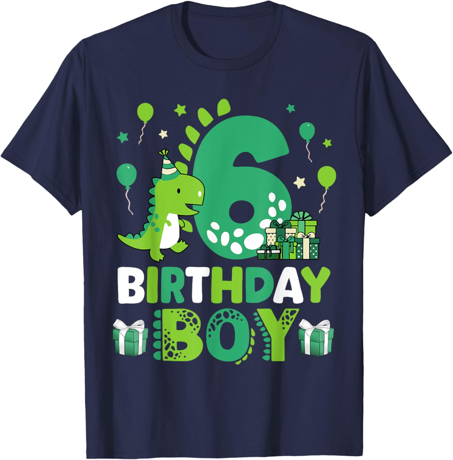 Adorable T Rex Dinosaur Shirt for Boys 6th Birthday Celebration - 4