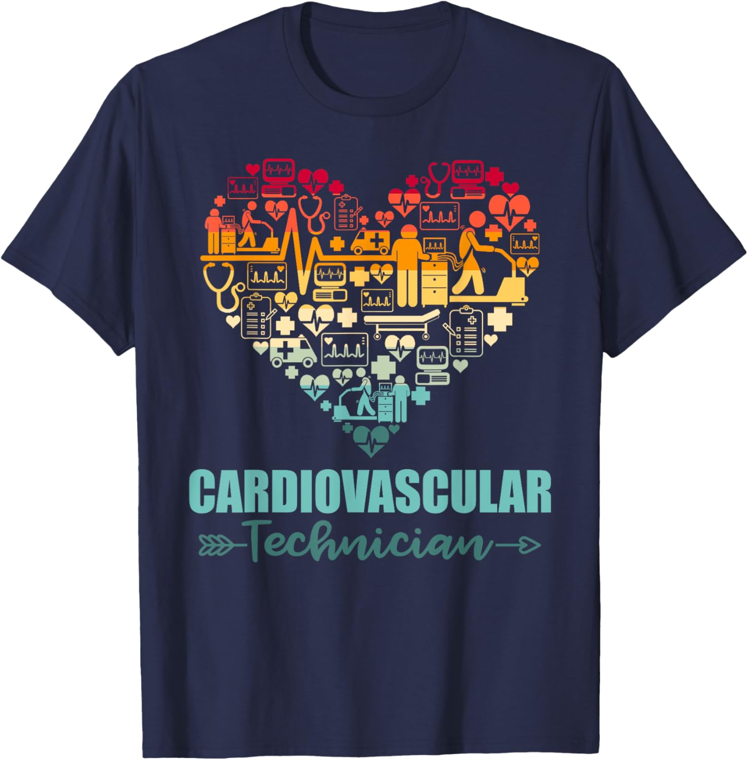 Funny Vintage Cardiovascular Technician T-Shirt for Heart Health Lovers - 6