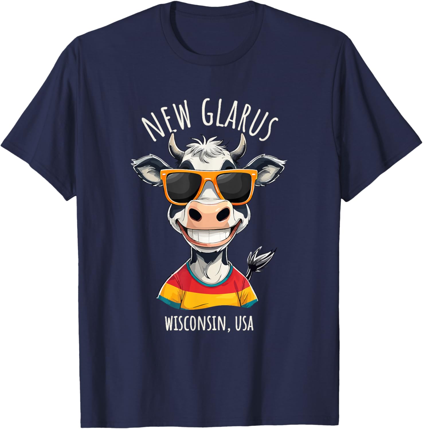 Funny Cow Cartoon T-Shirt from New Glarus WI USA - Unique Gift Idea - 3