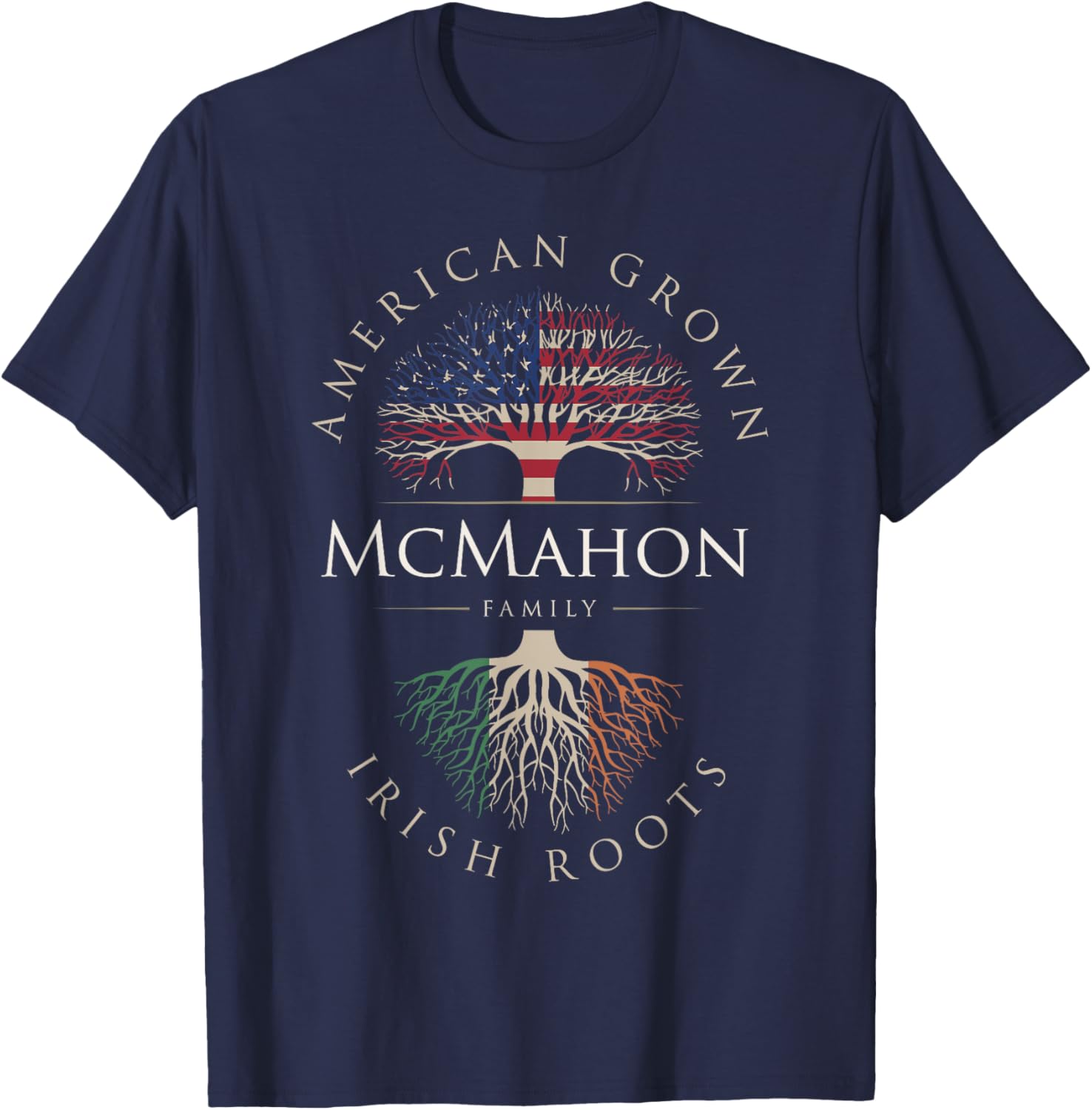 McMahon Family American Grown Irish Roots Ireland Flag T-Shirt - 6