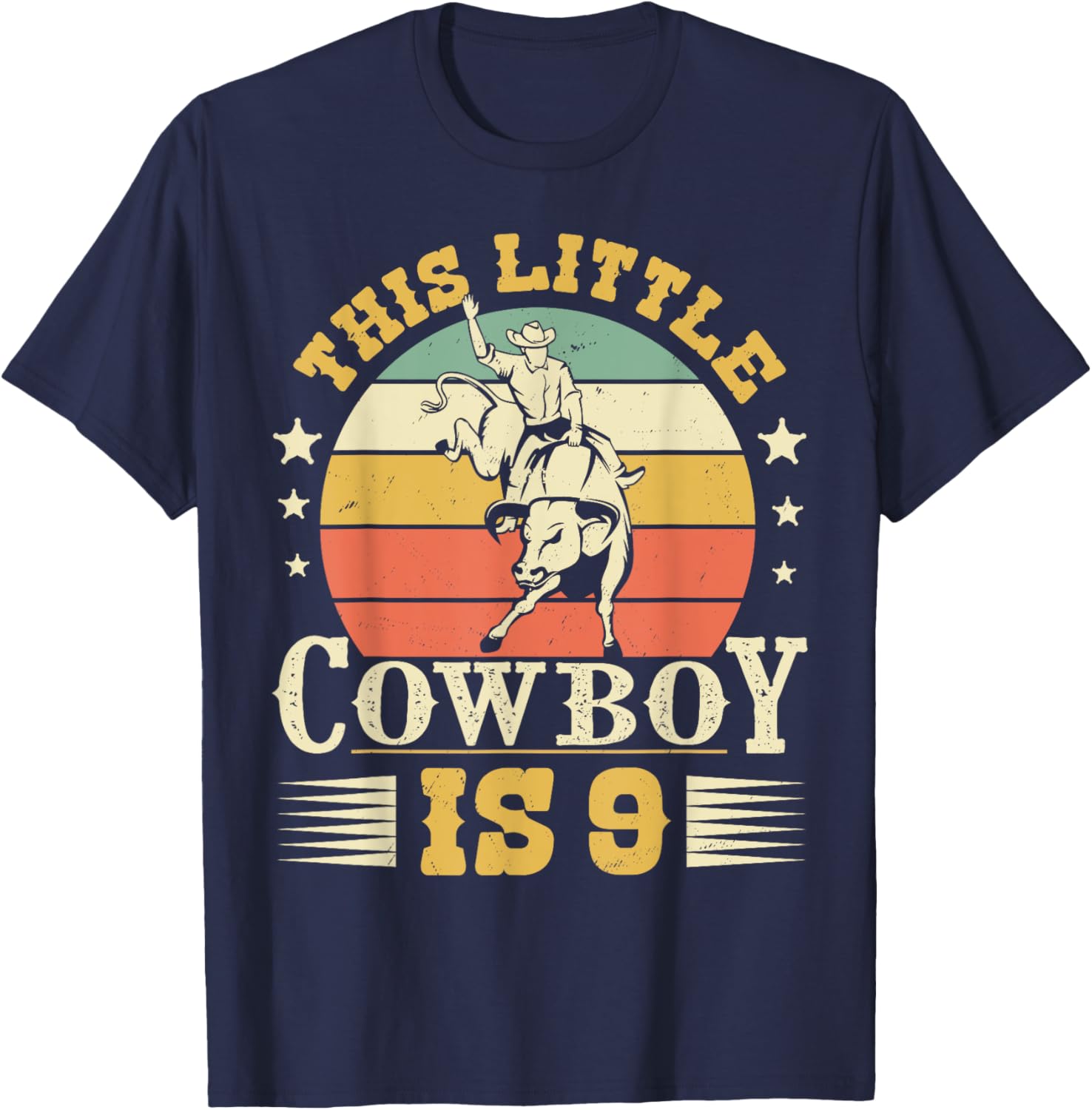 Little Cowboy 9th Birthday T-Shirt for Western Rodeo Fun - 1