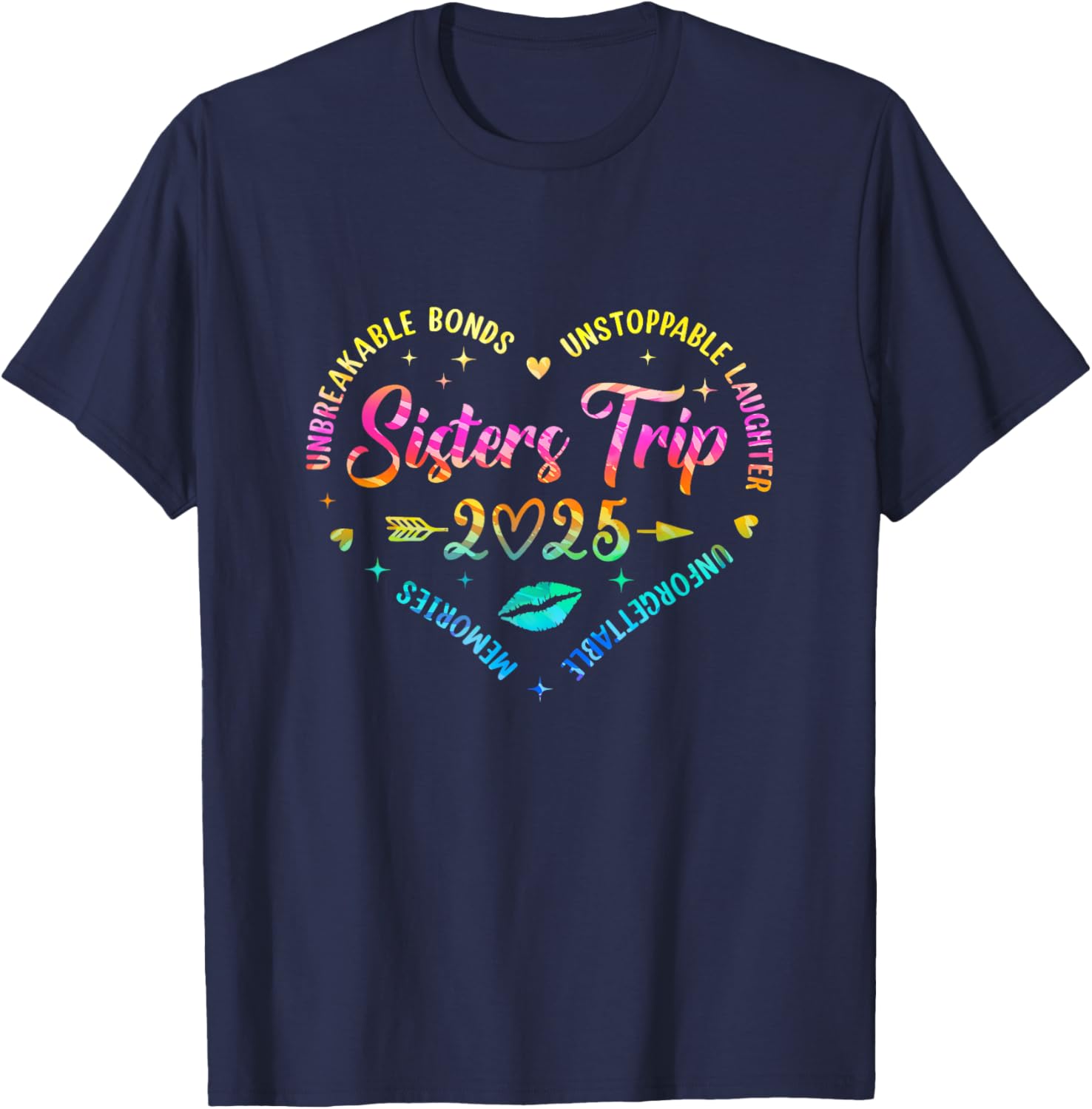 Sisters Trip 2025 Retro T-Shirt for Friends Vacation Memorials - 10