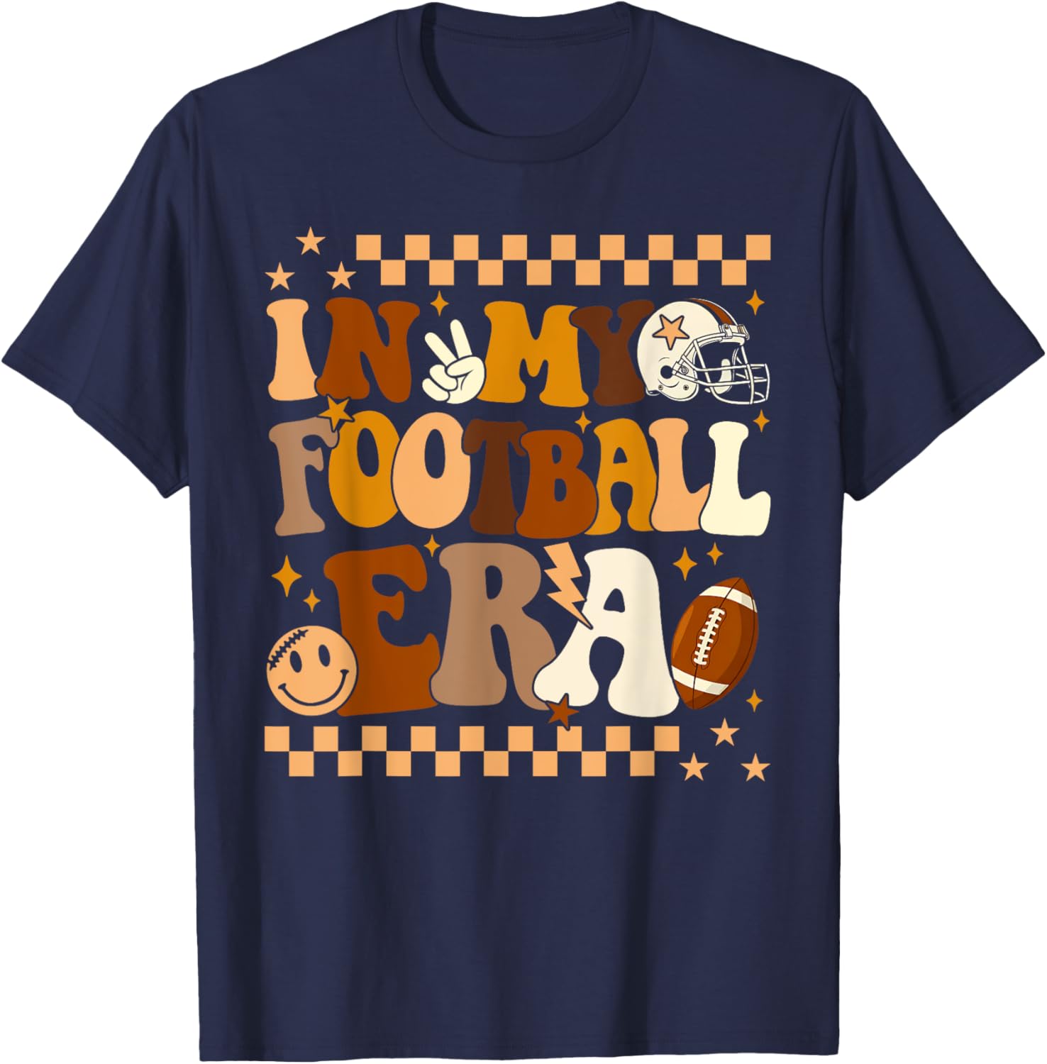 Groovy In My Football Era T-Shirt for Men, Women, and Kids Football Fans - 14