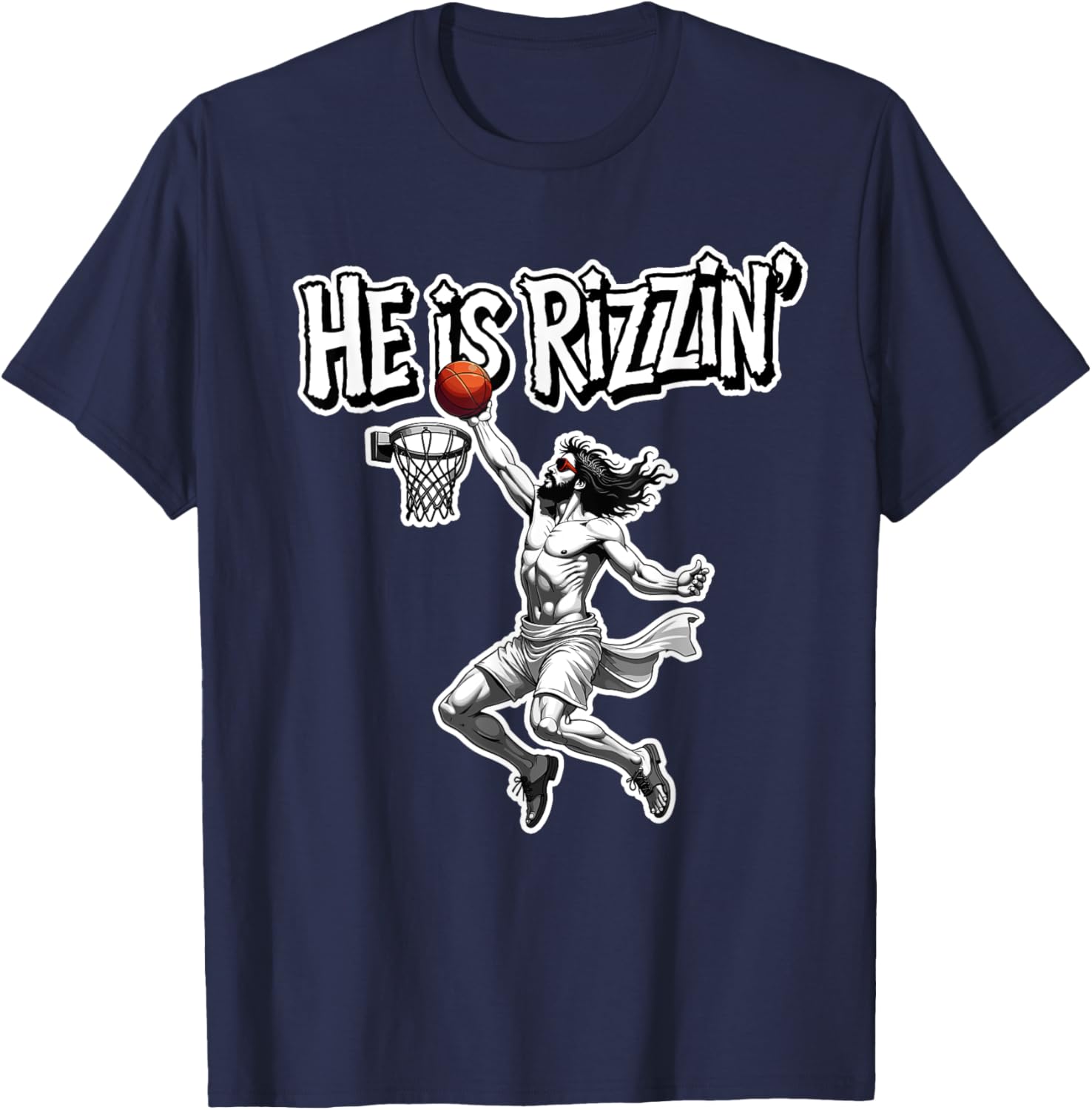 Funny Jesus Basketball Meme T-Shirt for Rizzin Fans - Unique Gift Idea - 7