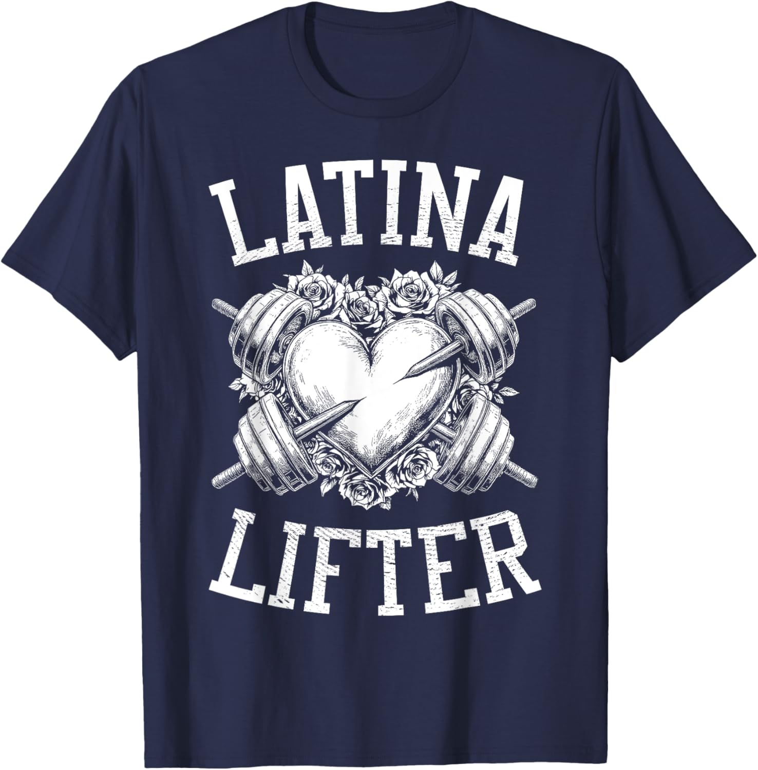 Latina Lifter Heart Fitness T-Shirt for Hispanic Gym Lovers - 4