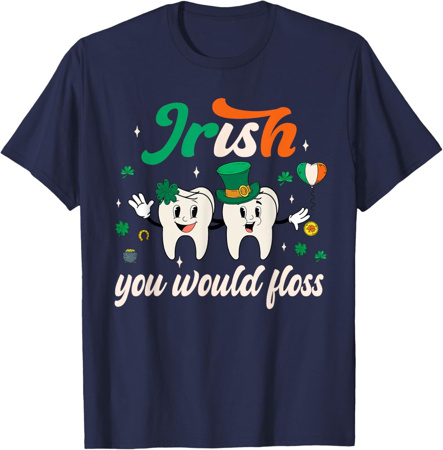 Retro Groovy Irish Dentist Tooth Patrick's T-Shirt for Fun Dental Style - 24