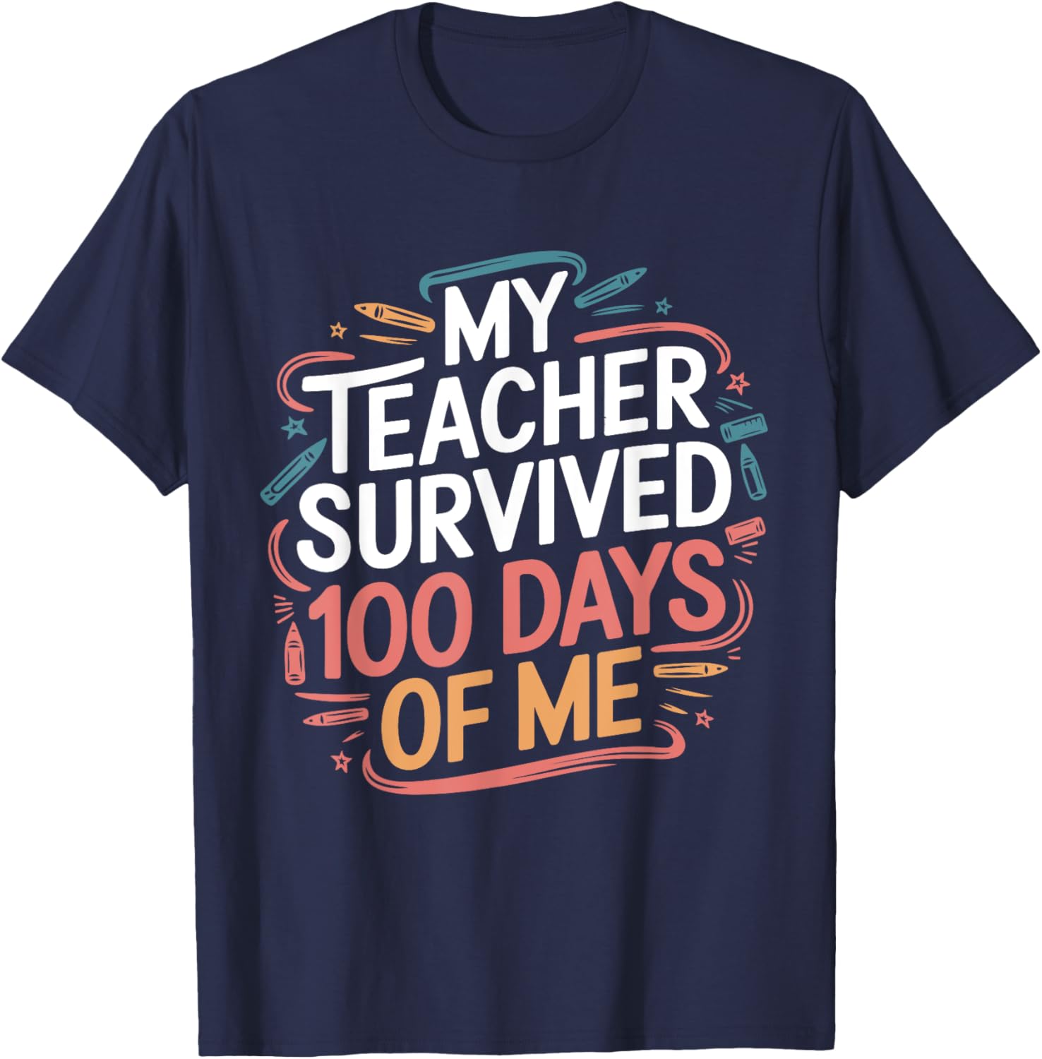 Funny Teacher 100 Days of School T-Shirt Gift for Educators - 18