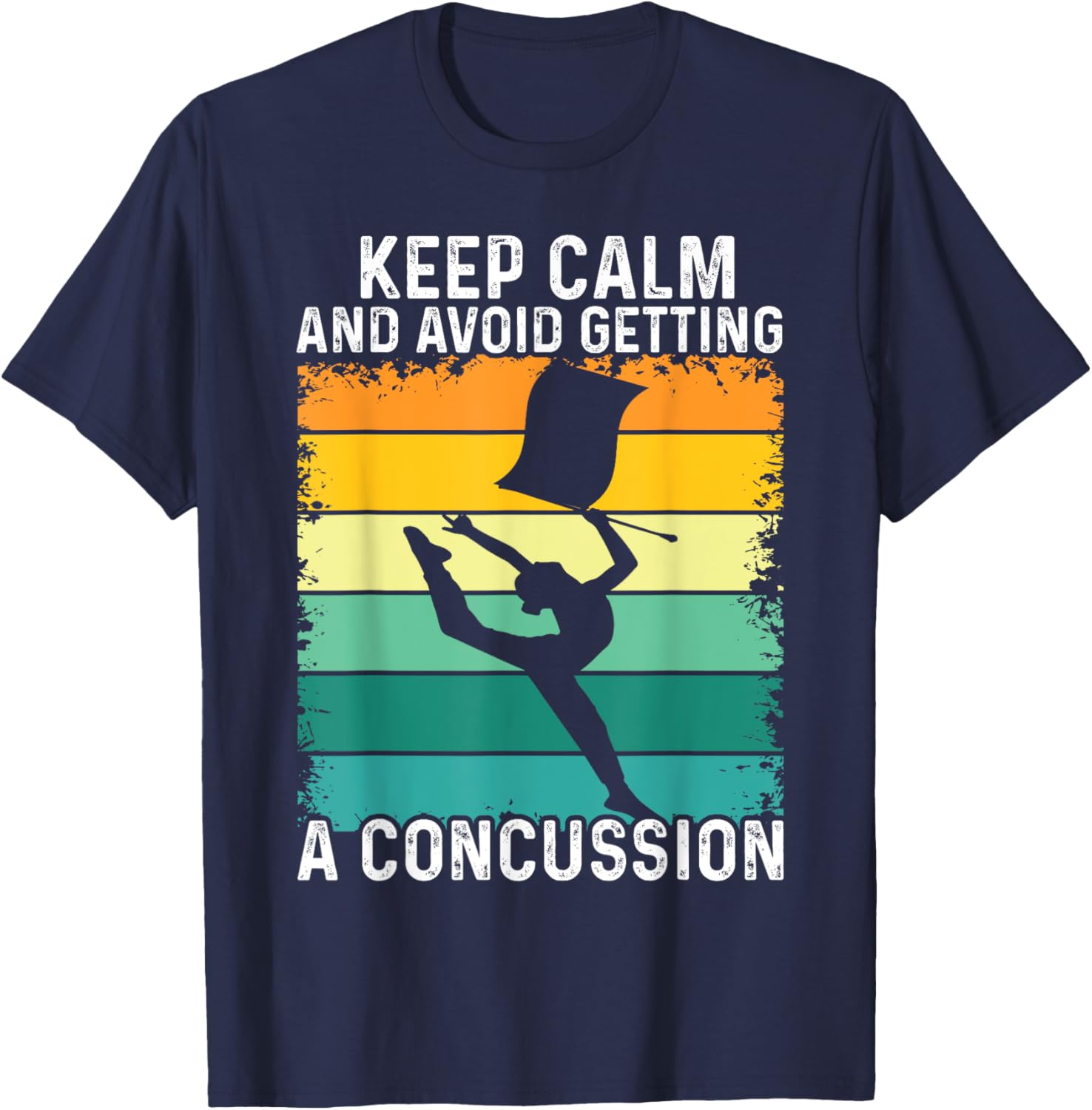 Keep Calm Avoid Concussion Retro Graphic T-Shirt for Sports Enthusiasts - 9