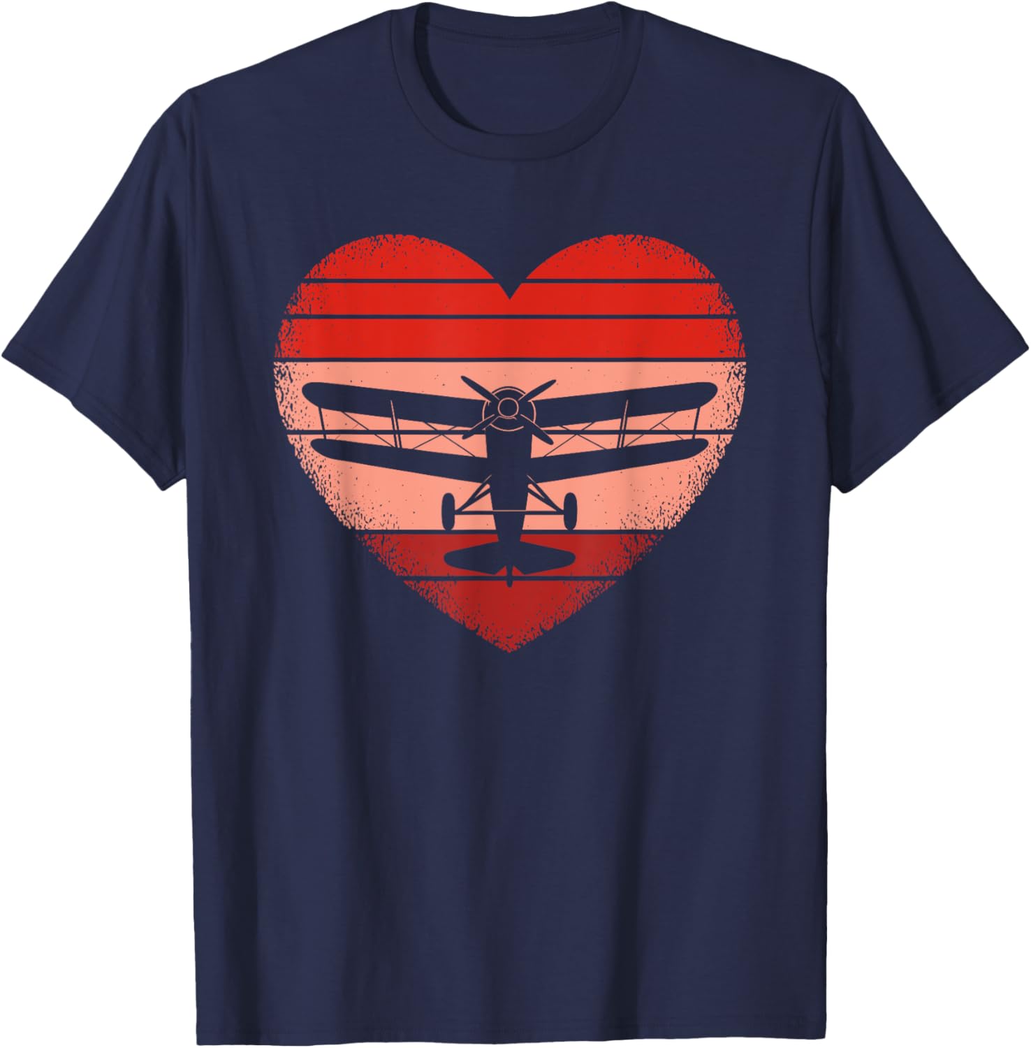 Retro Airplane Heart T-Shirt for Pilots - Cute Valentine Tee for All Ages - 3