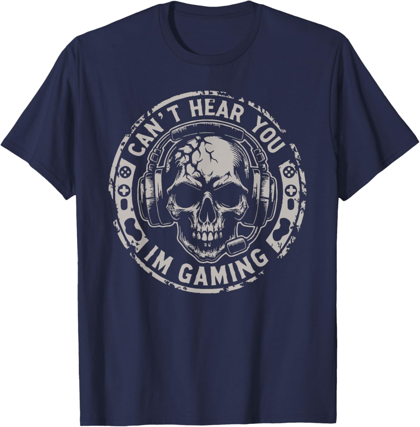 Funny Gamer Skull T-Shirt Cant Hear You Im Gaming Perfect for Gamers - 2