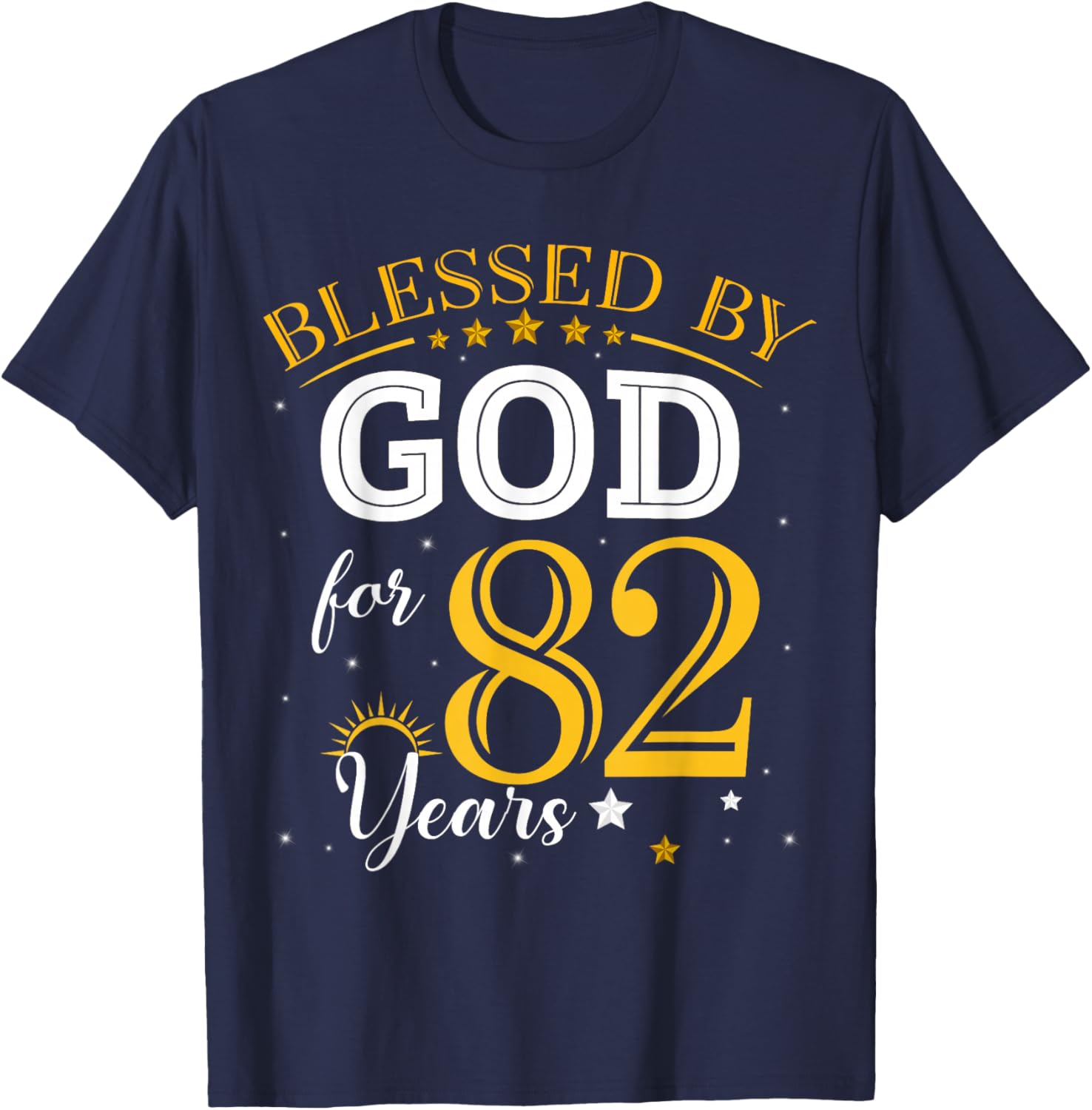 Vintage Blessed by God T-Shirt for 82nd Birthday Celebration Girl - 11