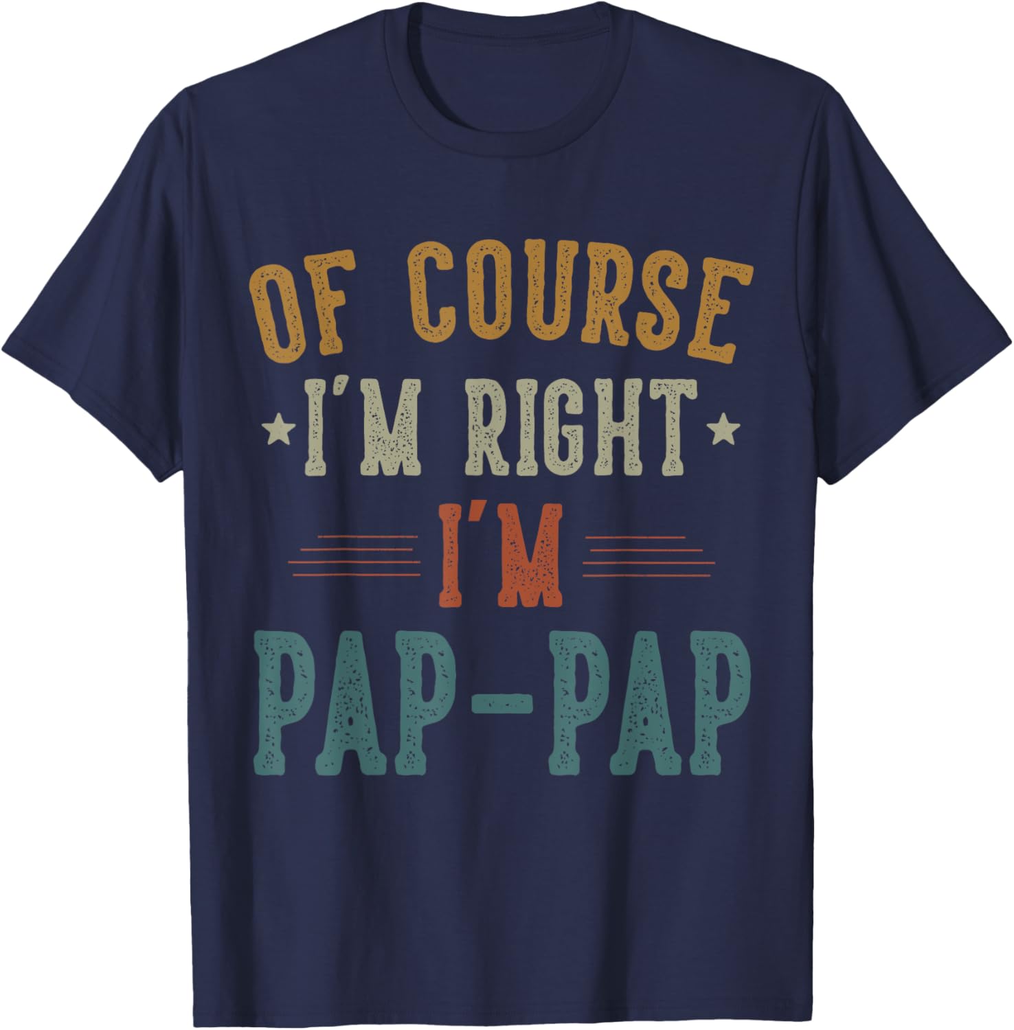 Vintage Pap Pap I'm Right T-Shirt Perfect Gift for Father's Day - 8