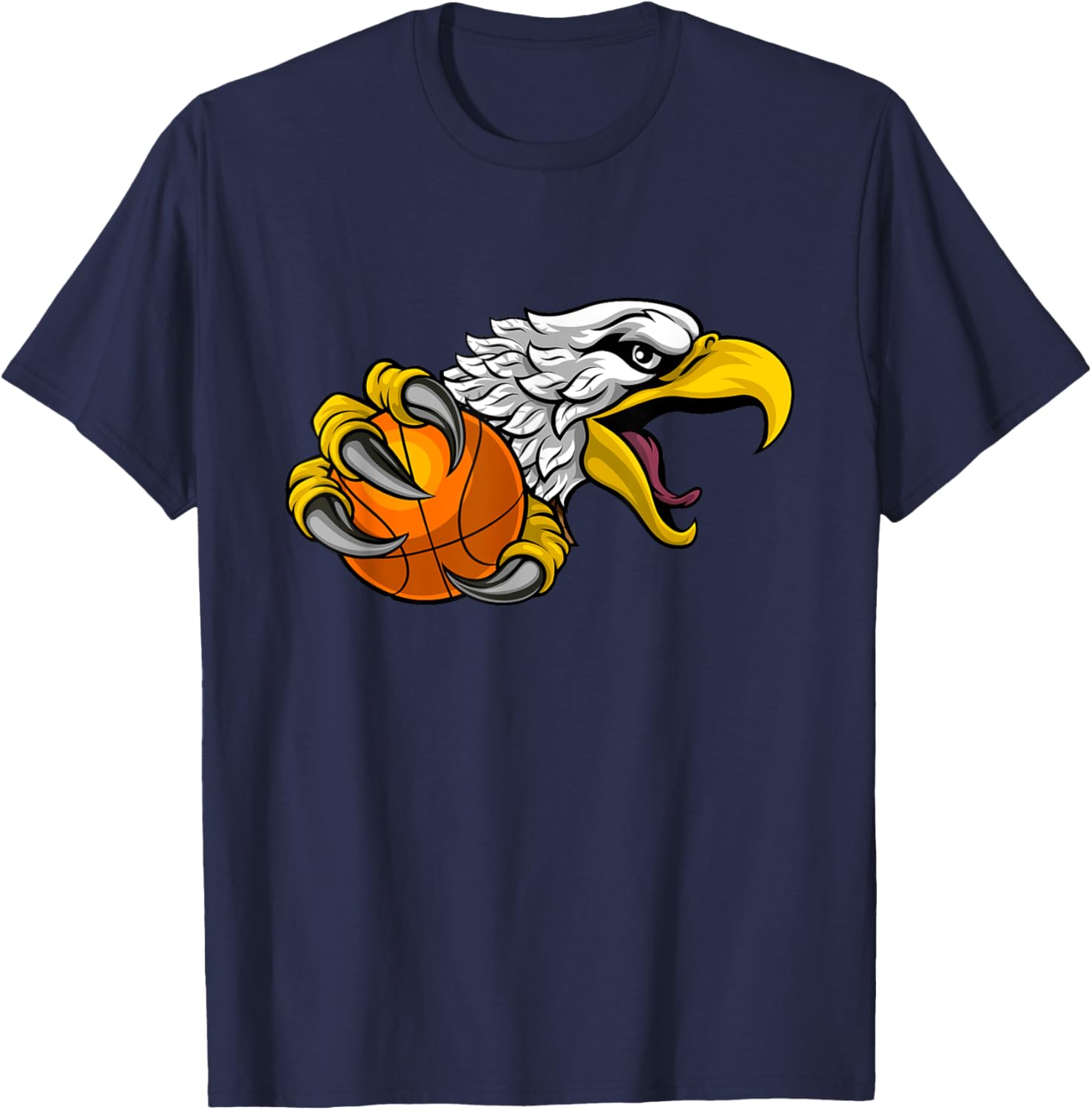Eagle Hawk Basketball Cartoon Character T-Shirt for Fun Sports Fans - 11