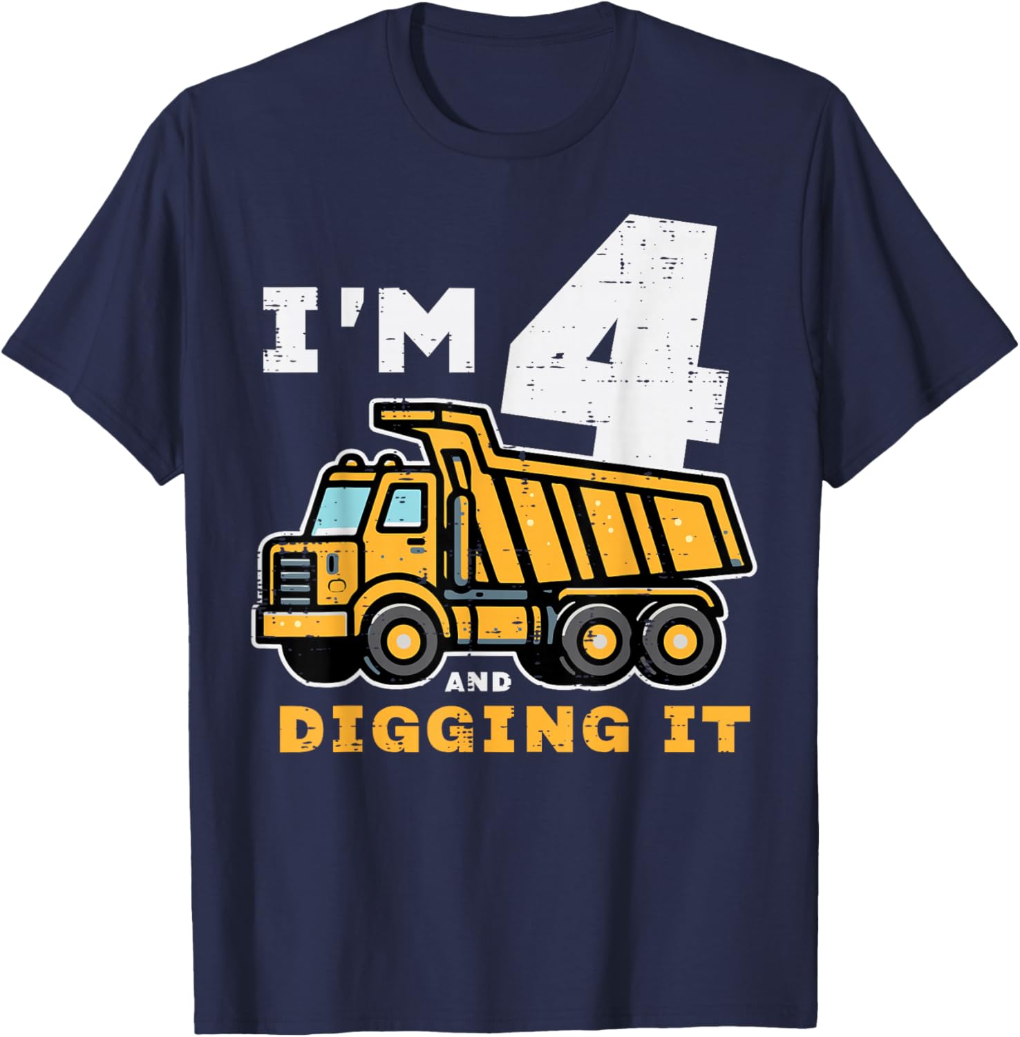 Cute 4th Birthday Dump Truck T-Shirt for Kids - Digging It Design - 14