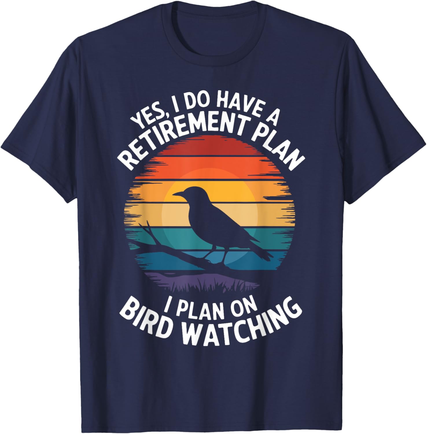 Retro Bird Lover T-Shirt for Bird Watching and Retirement Fun - 1
