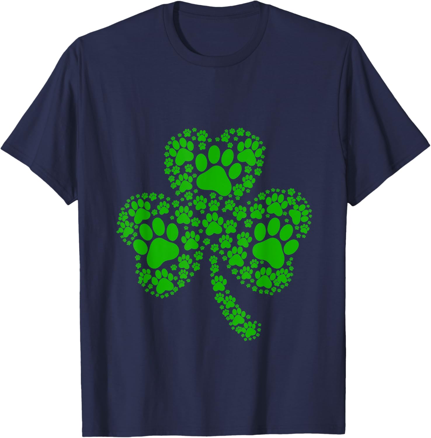 Irish Dog Lover T-Shirt with Shamrock and Paw Print for St Patricks Day - 7