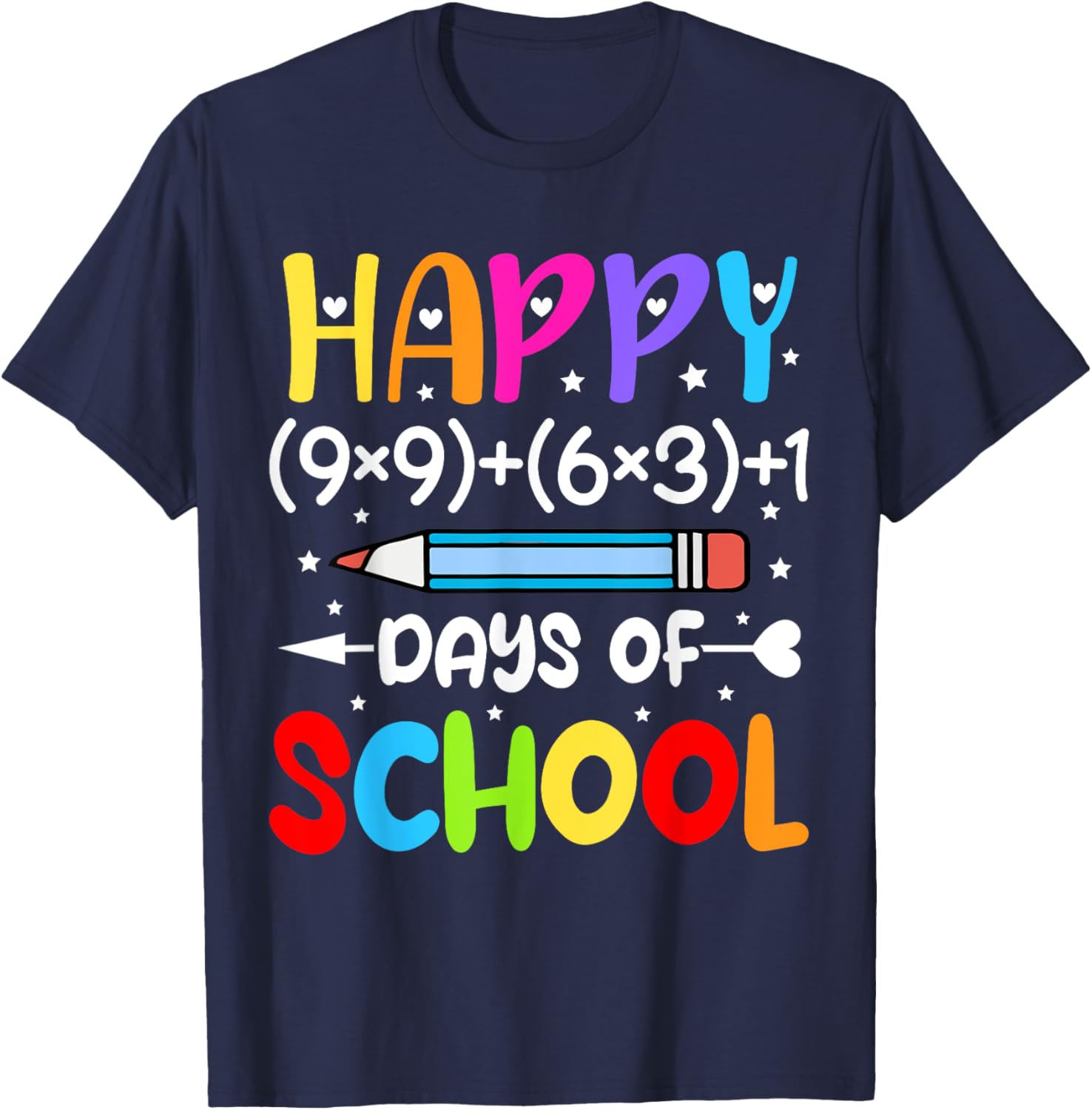Happy 100th Day of School T-Shirt for Kids Fun Math Teacher Gift - 16