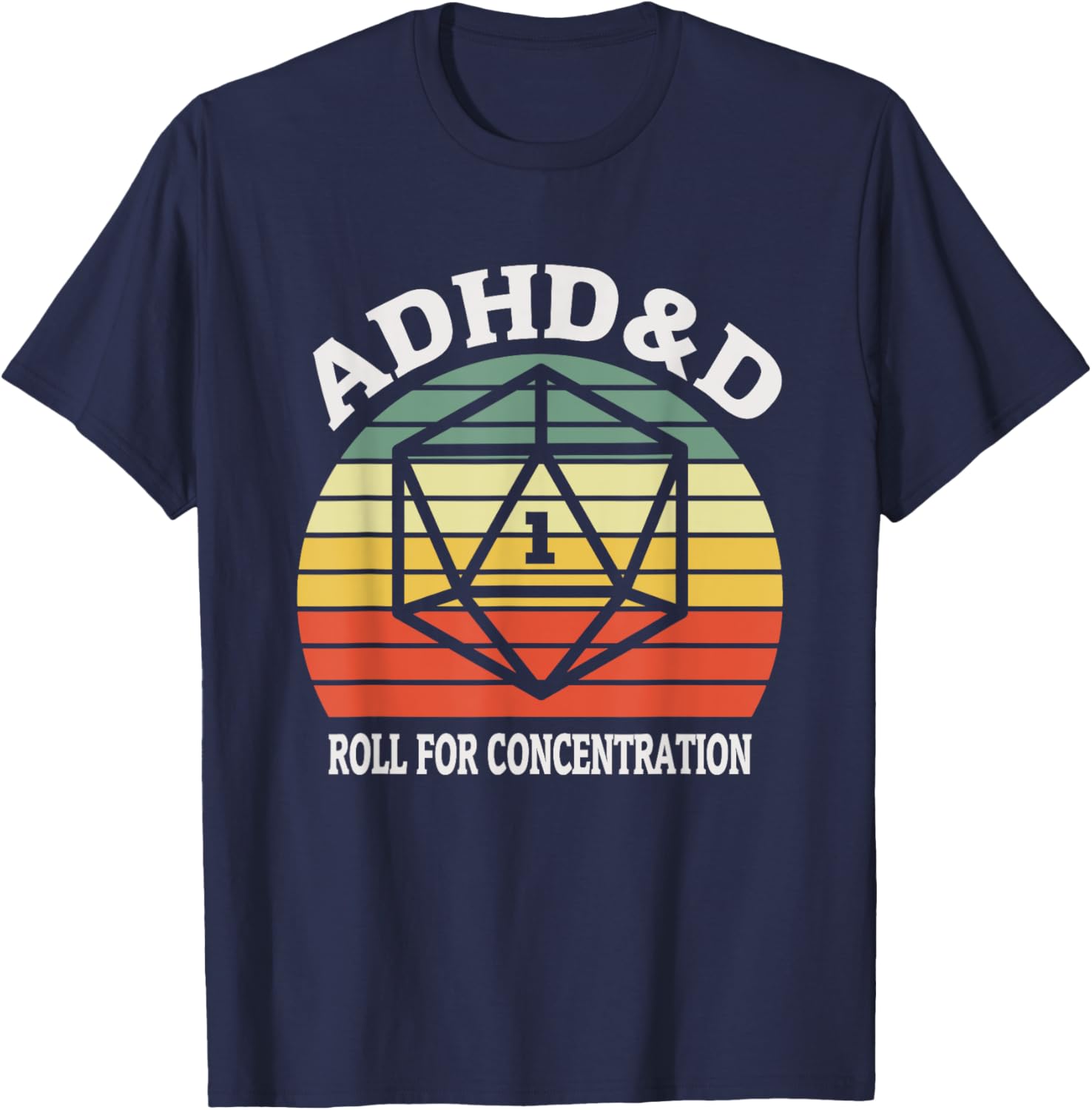 Funny ADHD&D Roll For Concentration Gamer T-Shirt for Tabletop Enthusiasts - 5