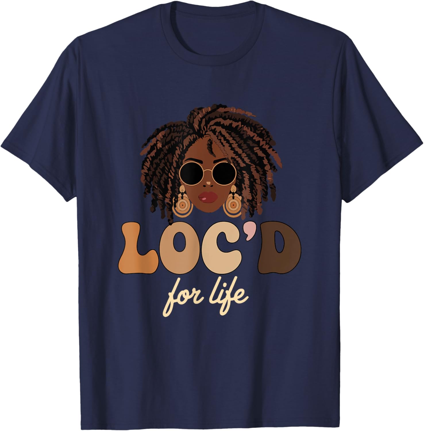 Loc'd For Life Afro Locs Dreadlocks T-Shirt for Melanin Queens - 13
